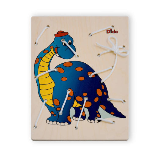 Allacciatura Dinosauro - gioco dei lacci - telai allacciature Montessori - Dida