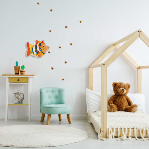 Orologio Da Parete Per Bambini A Forma Di Farfalla | Dida | Legno Di Betulla | Made In Italy