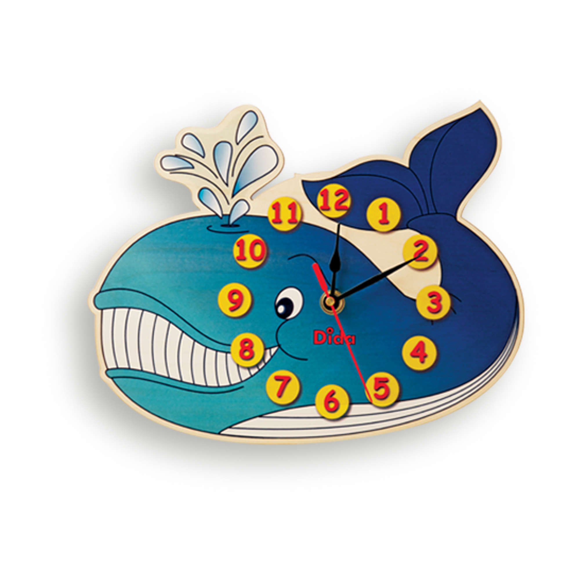 Orologio da parete bambini -Balena - decorazione da parete in legno - Dida Orologio da parete bambini -Balena - decorazione da parete in legno - Dida
