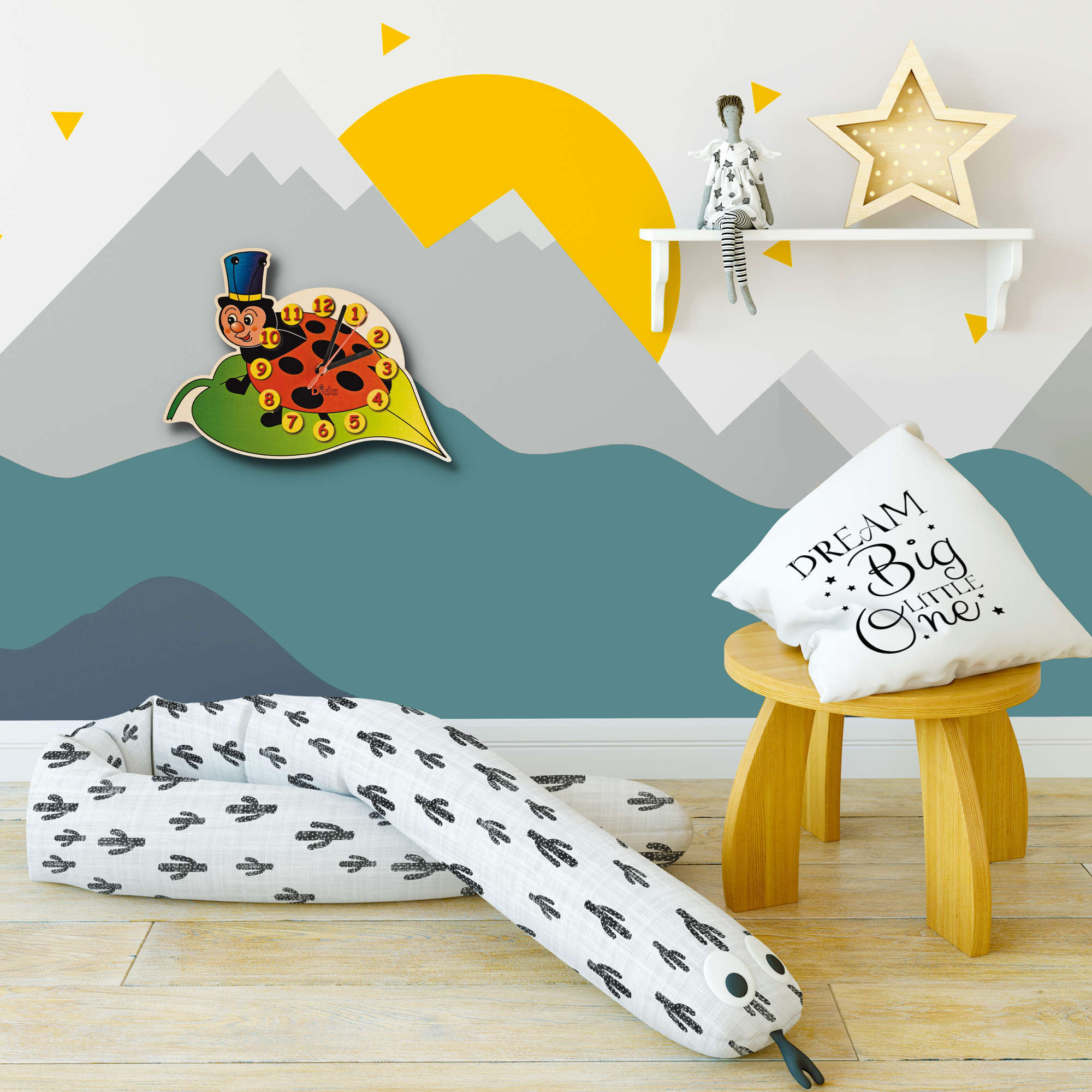 Orologio in legno coccinella - idea regalo per l'arredo della cameretta -Dida Orologio in legno coccinella - idea regalo per l'arredo della cameretta -Dida