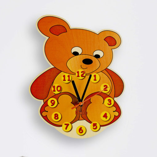 Orologio legno bambino - orologio Orso per la cameretta dei bambini - Dida