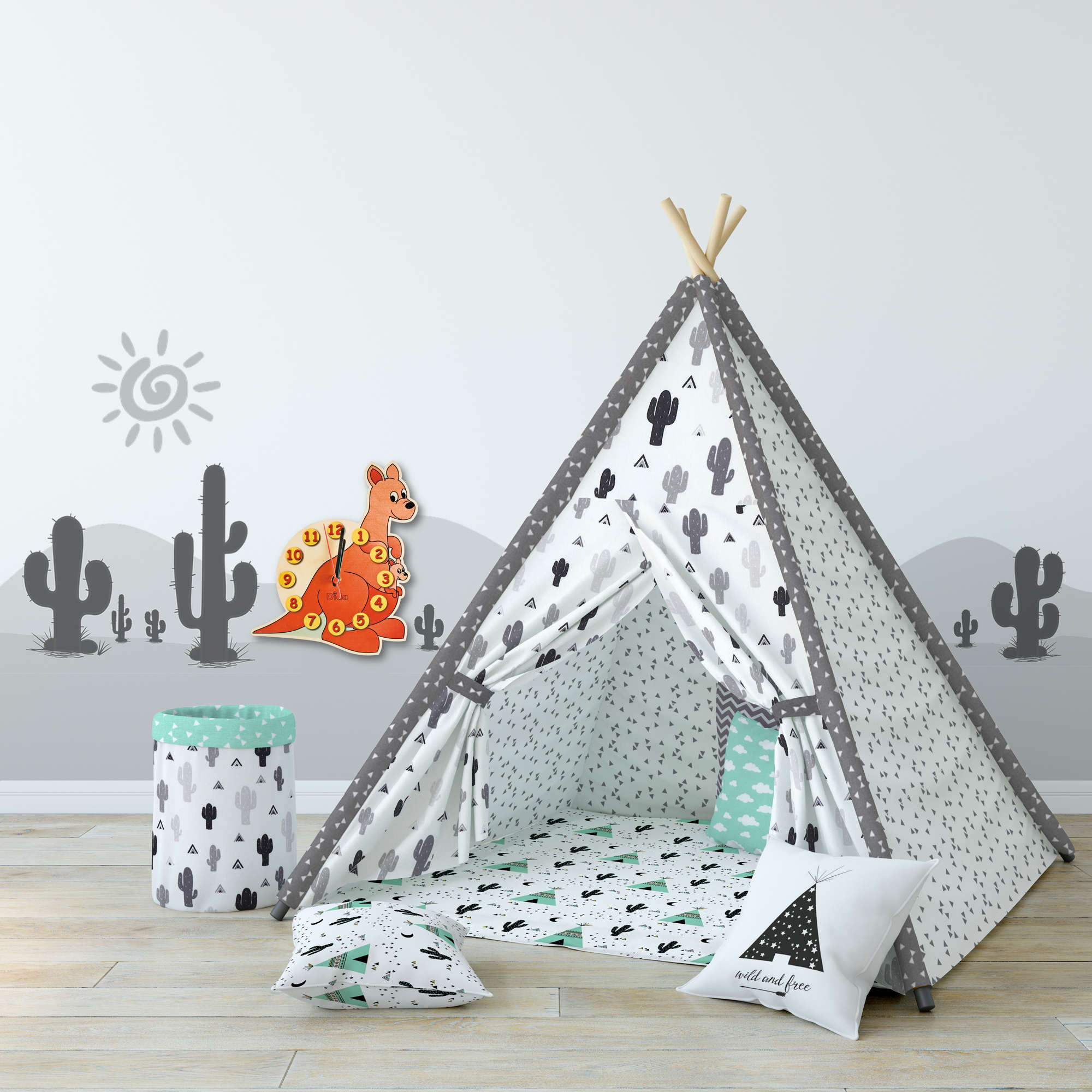 Orologio per camerette - Canguro orologio da parete al quarzo bimbo- Dida Orologio per camerette - Canguro orologio da parete al quarzo bimbo- Dida