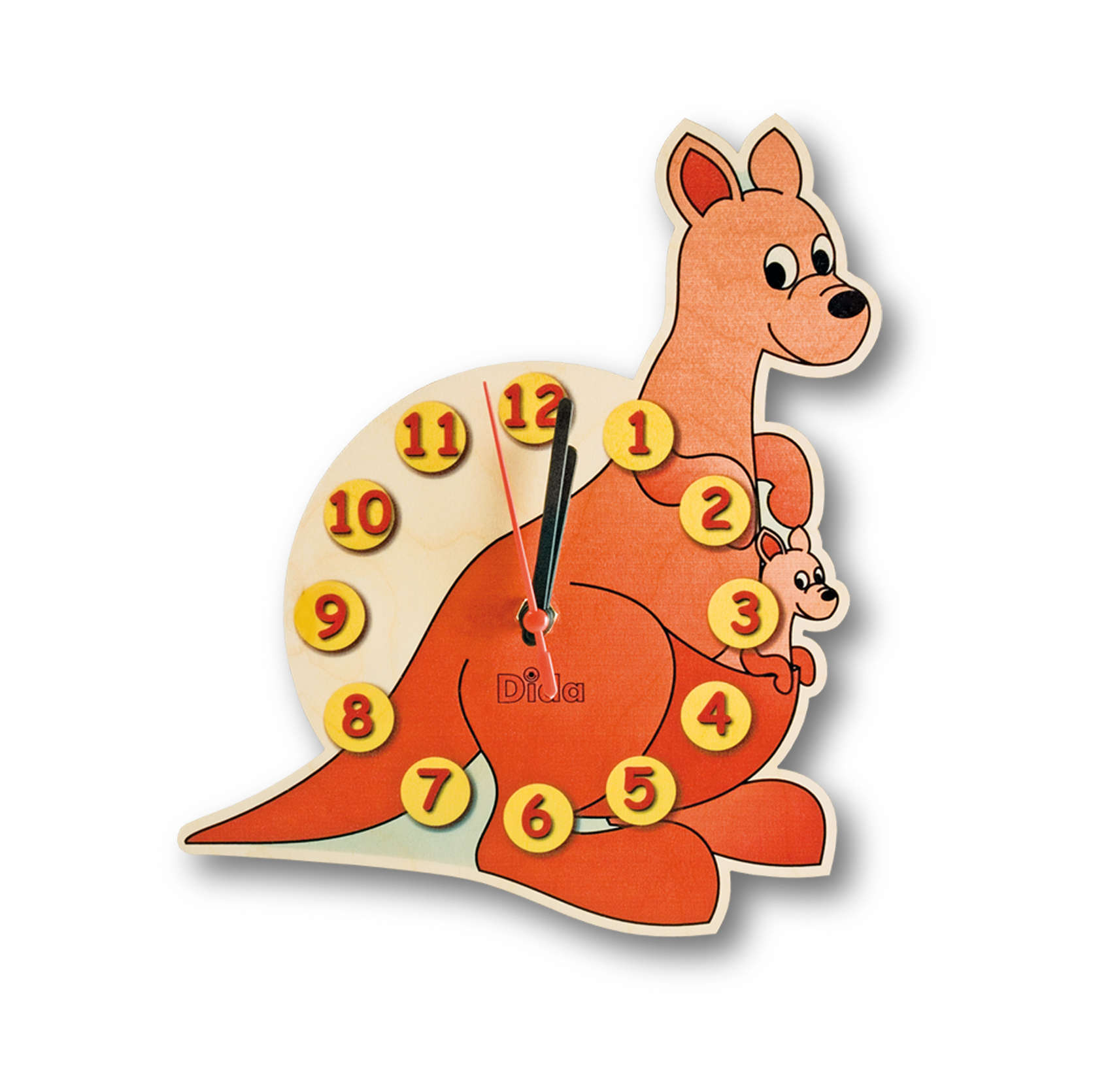 Orologio per camerette - Canguro orologio da parete al quarzo bimbo- Dida Orologio per camerette - Canguro orologio da parete al quarzo bimbo- Dida