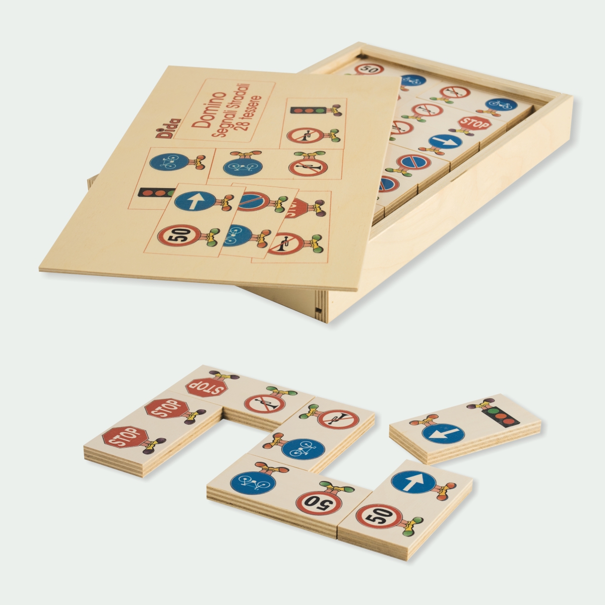 Domino segnali stradali 28 pz.- gioco da tavolo - educazione stradale -Dida Domino segnali stradali 28 pz.- gioco da tavolo - educazione stradale -Dida