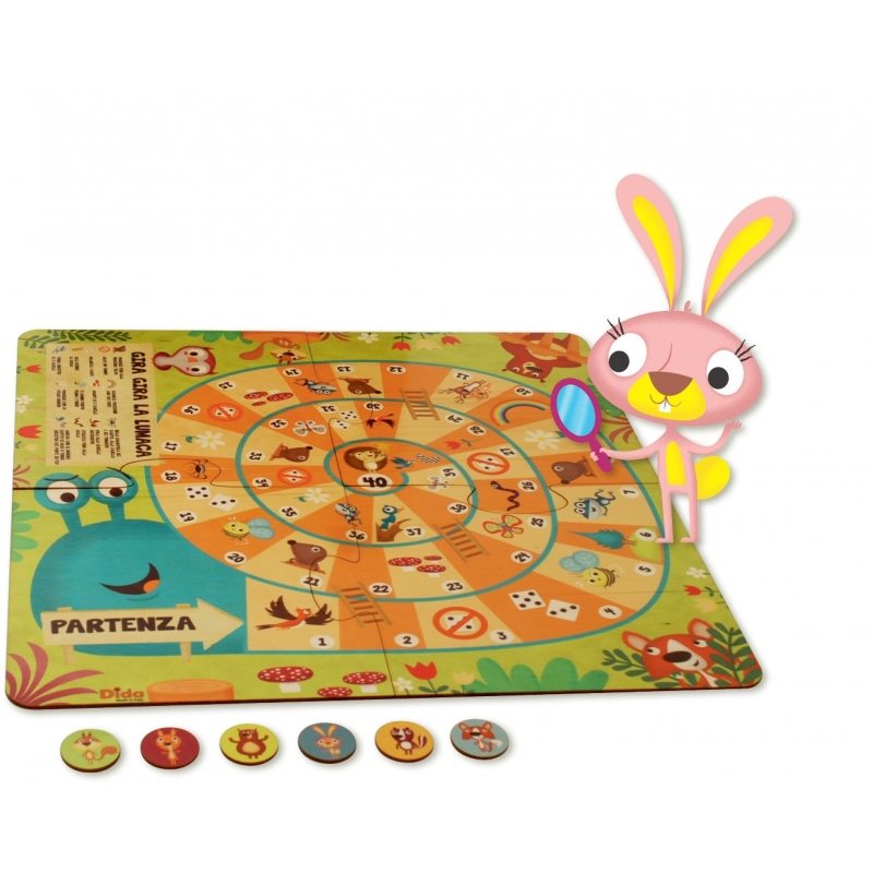 Gioco dell'oca in legno "Gira, gira la lumaca" - Dida Gioco dell'oca in legno "Gira, gira la lumaca" - Dida