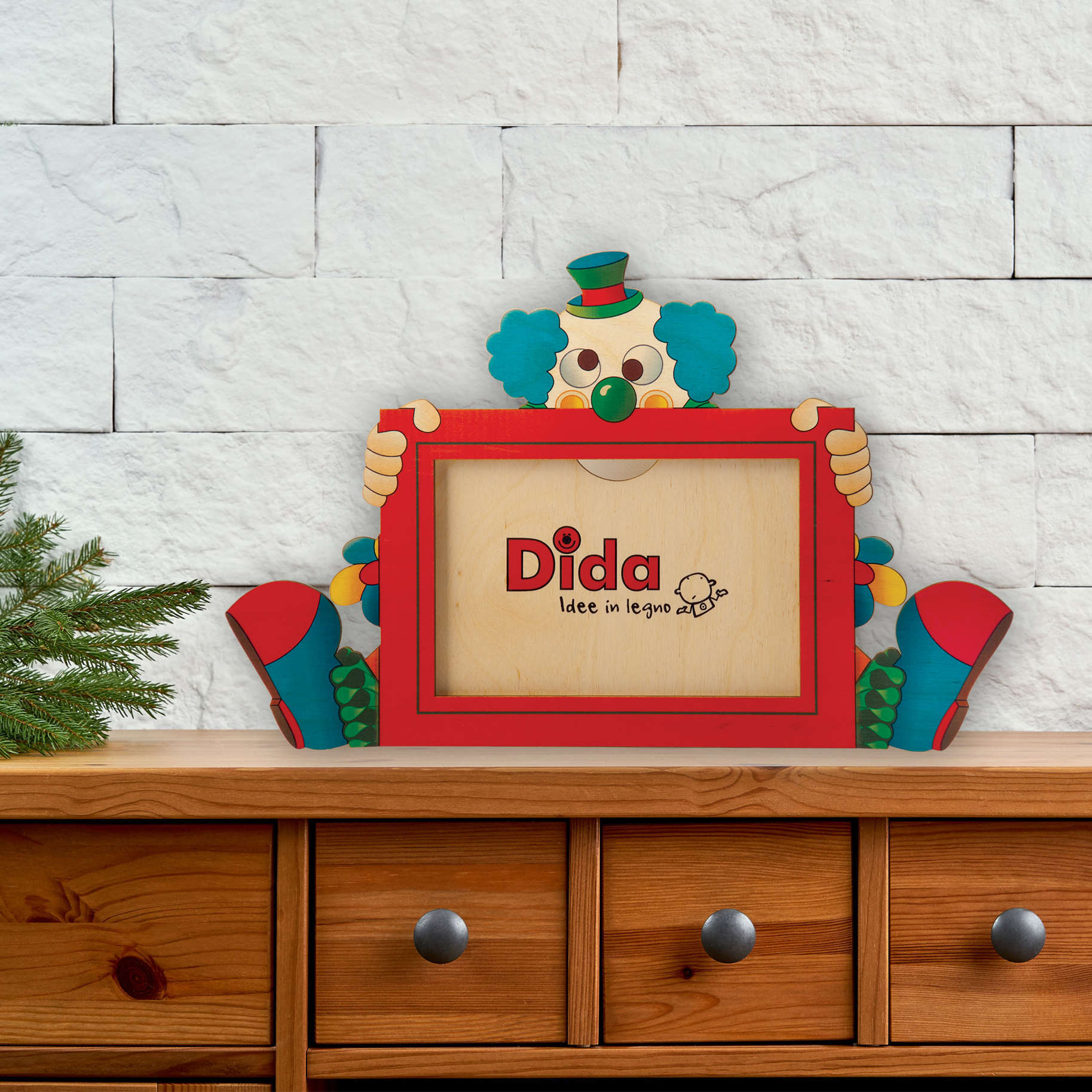 Portafoto in legno Clown - Dida portafoto clown colori