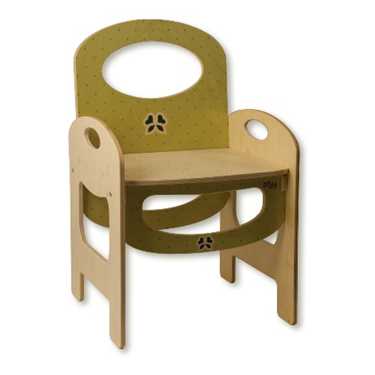 Sedia in legno per bambini, con decori Pois - 4 opzioni di colore - Dida