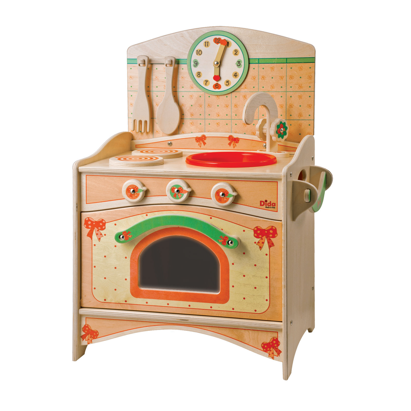 Trio cucina giocattolo in legno Fiocco -gioco simbolico per piccoli chef-Dida Trio cucina giocattolo in legno Fiocco -gioco simbolico per piccoli chef-Dida