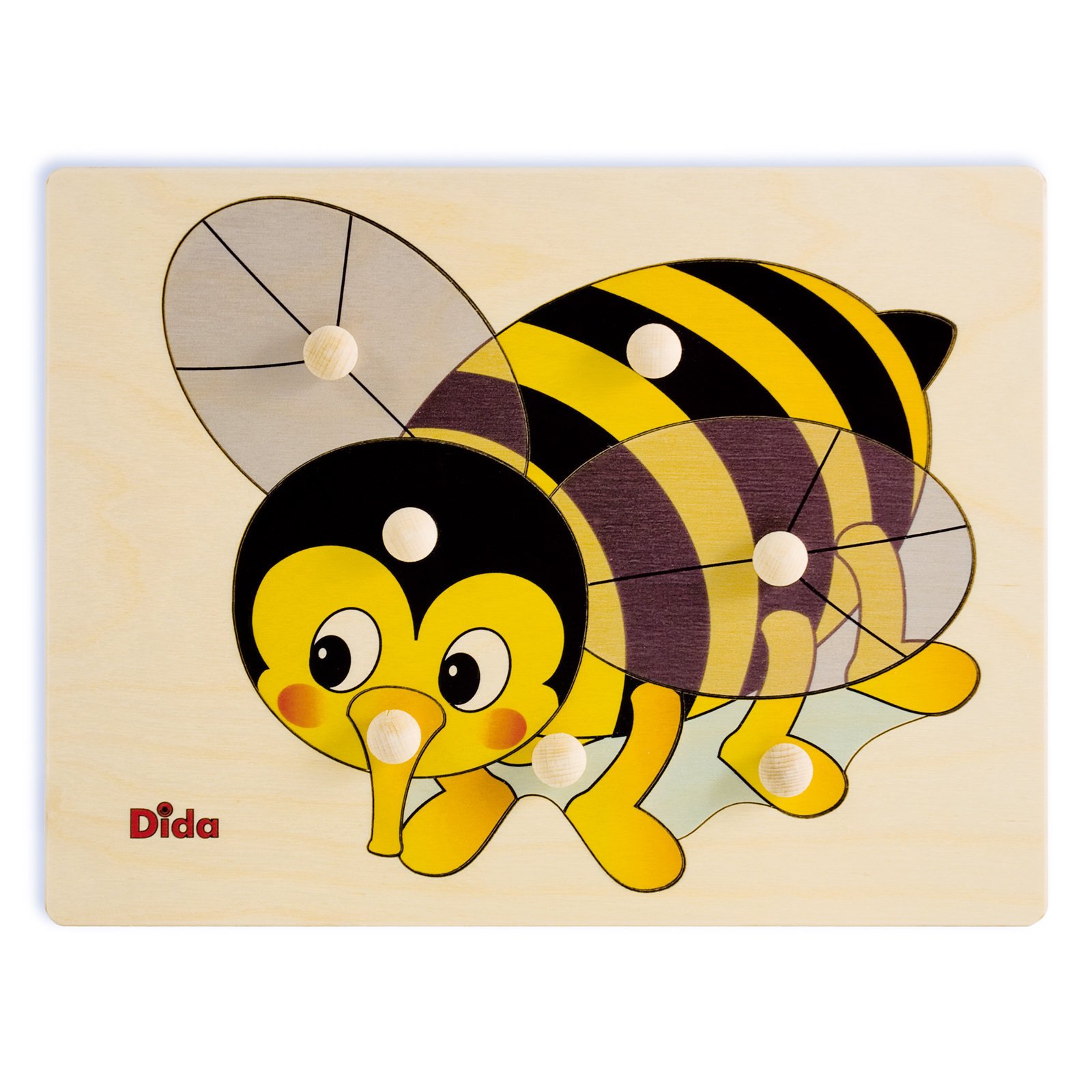 Puzzle in legno Ape, 7 tessere con pomelli - Gioco di pazienza, concentrazione, e osservazione - Dida Puzzle in legno Ape, 7 tessere con pomelli - Gioco di pazienza, concentrazione, e osservazione - Dida