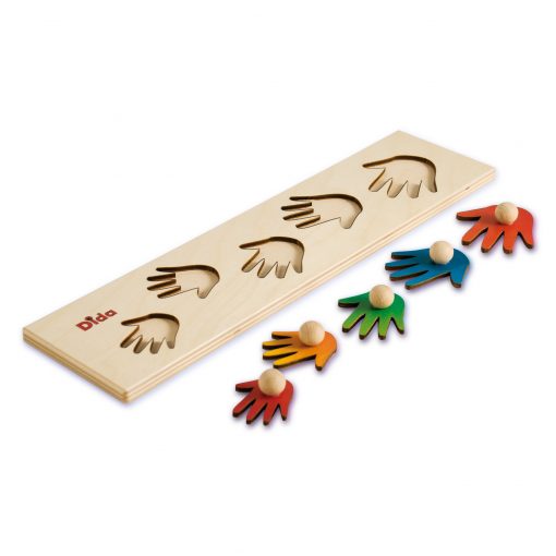 Seriazione Mani - puzzle di legno - metodo Montessori - Dida