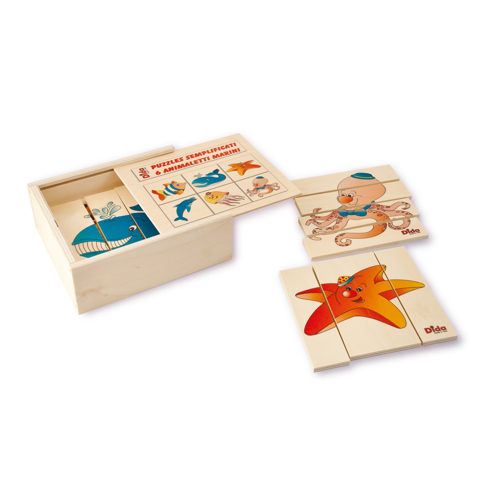 Puzzle semplice per bambini -animali marini -puzzle facili per i piccoli -Dida Puzzle semplice per bambini -animali marini -puzzle facili per i piccoli -Dida