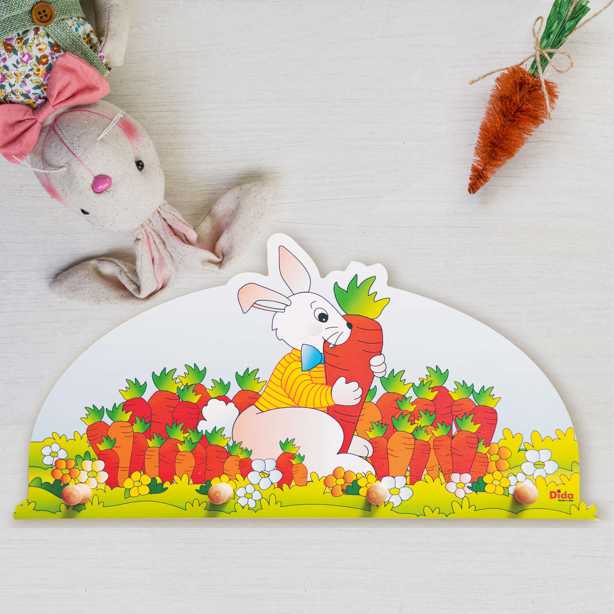 Appendiabiti per bambini- Coniglio- attaccapanni da muro per bambini-Dida attaccapanni coniglio