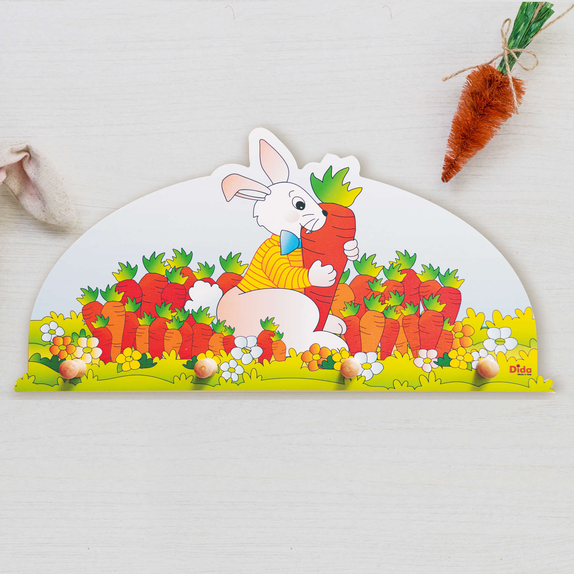 Appendiabiti per bambini- Coniglio- attaccapanni da muro per bambini-Dida Appendiabiti per bambini- Coniglio- attaccapanni da muro per bambini-Dida