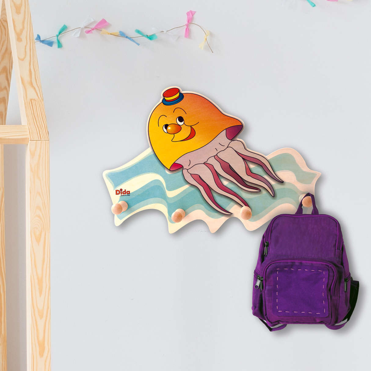 Appendiabiti per bambini cameretta - Una medusa colora e arreda - Dida attaccapanni medusa