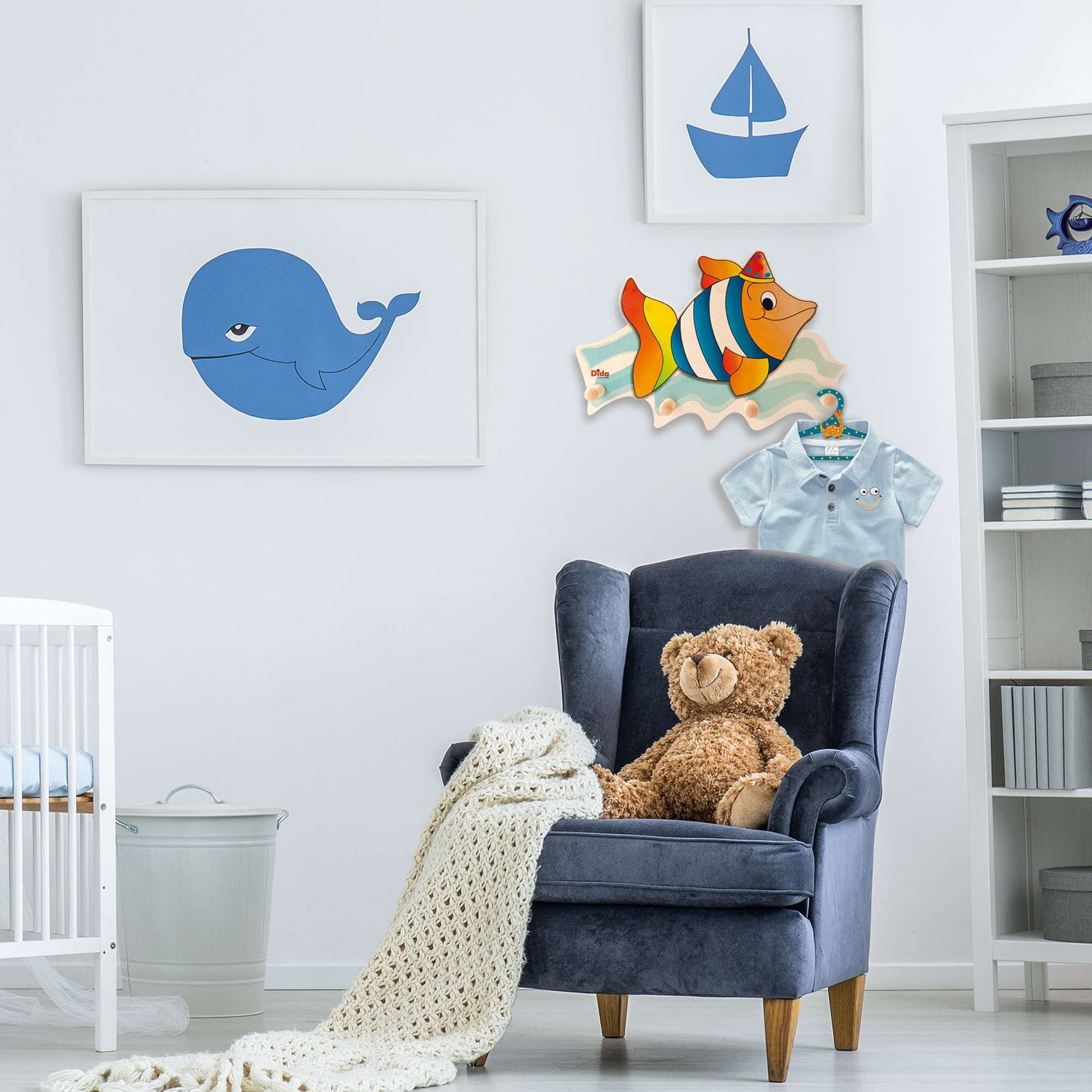 Appendiabiti cameretta dei bambini – un coloratissimo Pesce arreda - Dida Appendiabiti cameretta dei bambini – un coloratissimo Pesce arreda - Dida