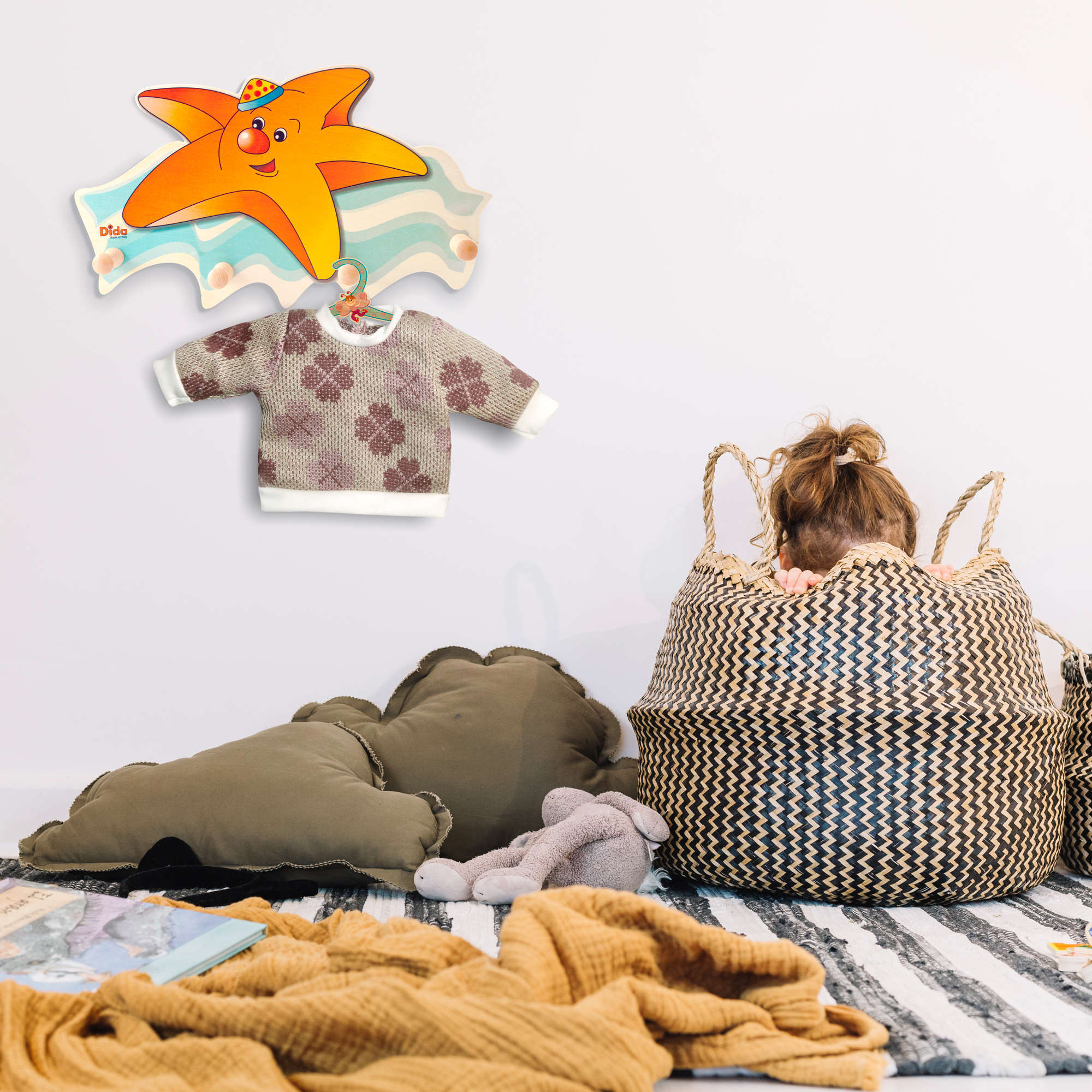 Appendiabiti da parete per bambini-arredare con la Stella marina - Dida attaccapanni stella marina