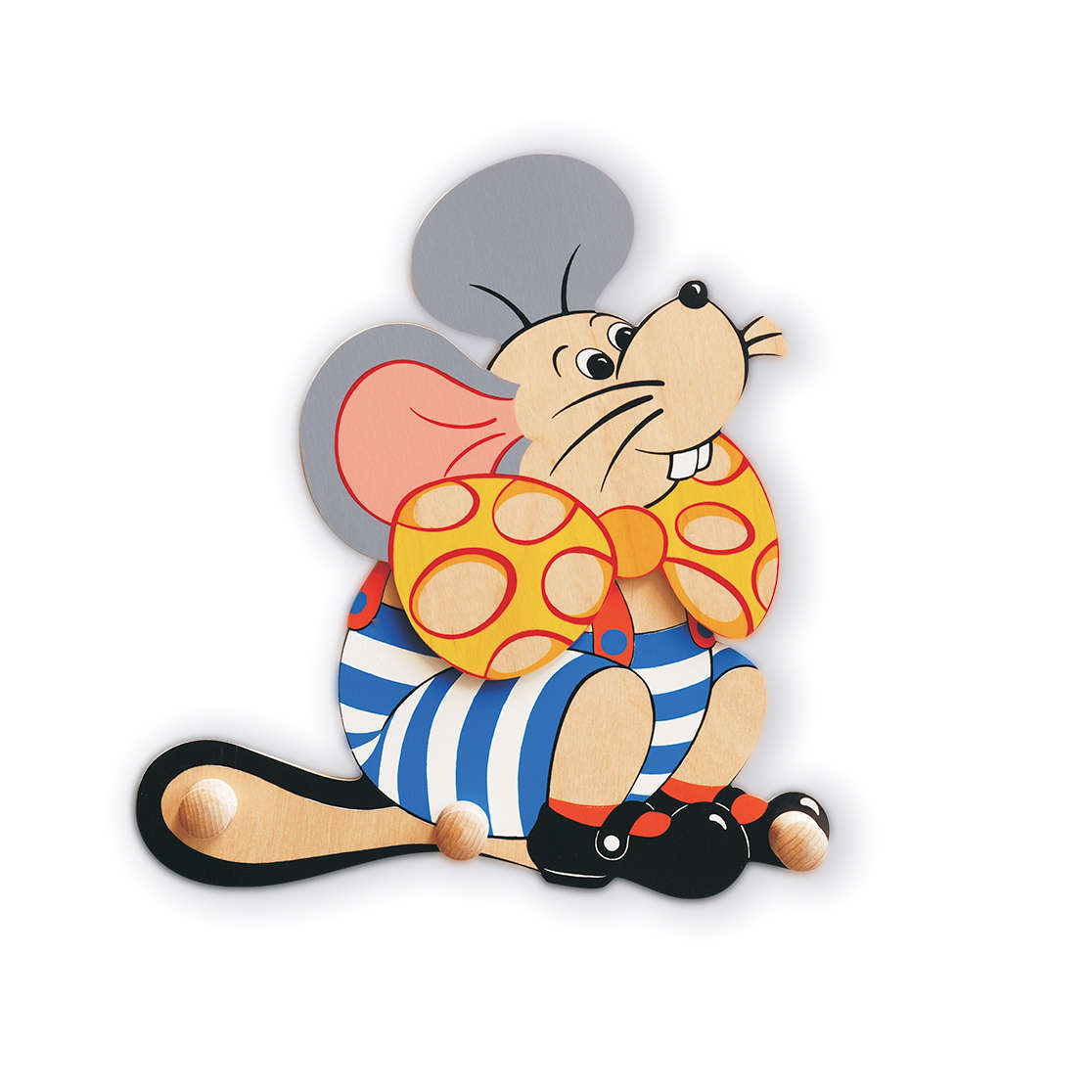 Attaccapanni legno da parete per bambini-Topo-arredare la cameretta-Dida Attaccapanni legno da parete per bambini-Topo-arredare la cameretta-Dida