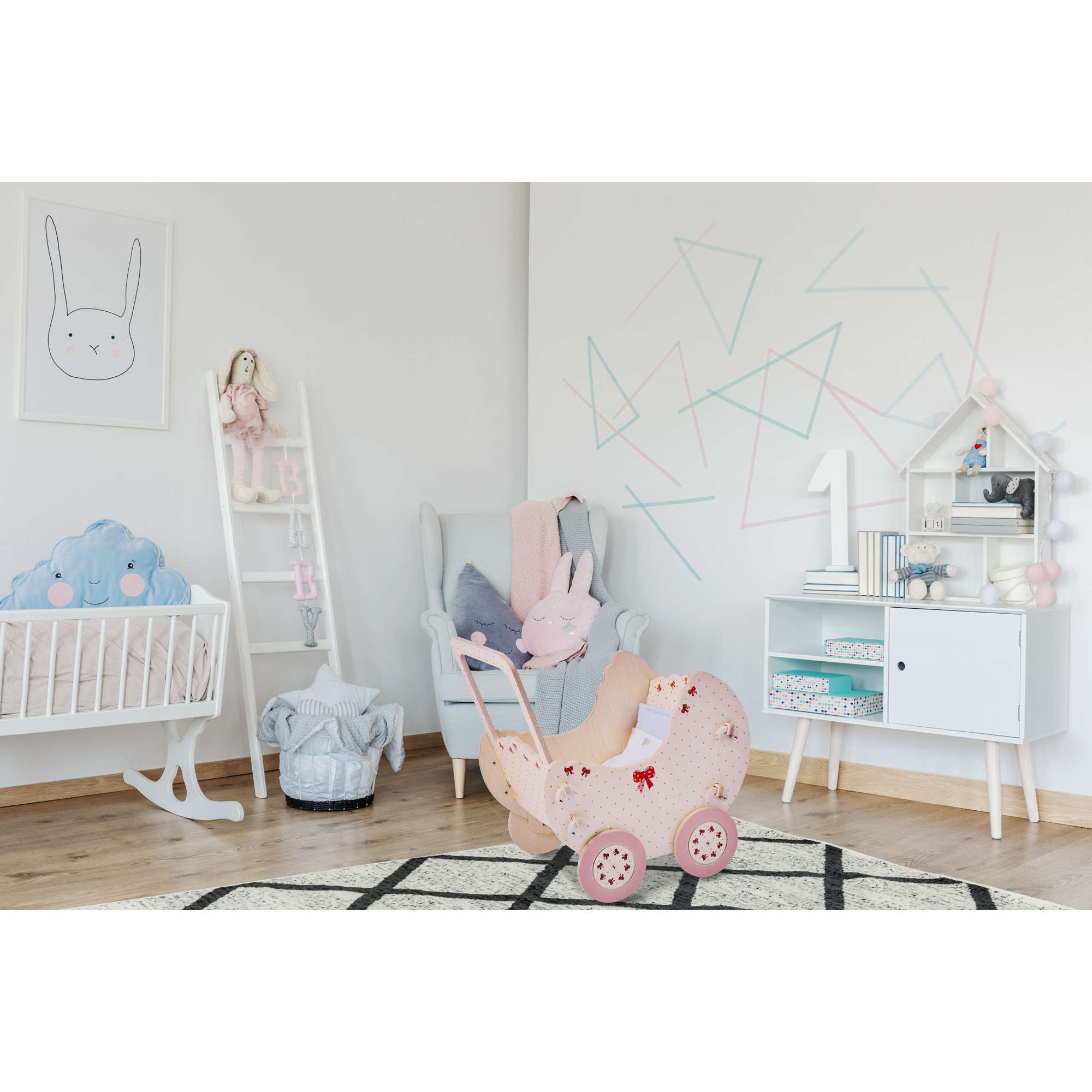 Carrozzina legno per bambole "Natura" - gioco simbolico per bambini- Dida Carrozzina legno per bambole "Natura" - gioco simbolico per bambini- Dida