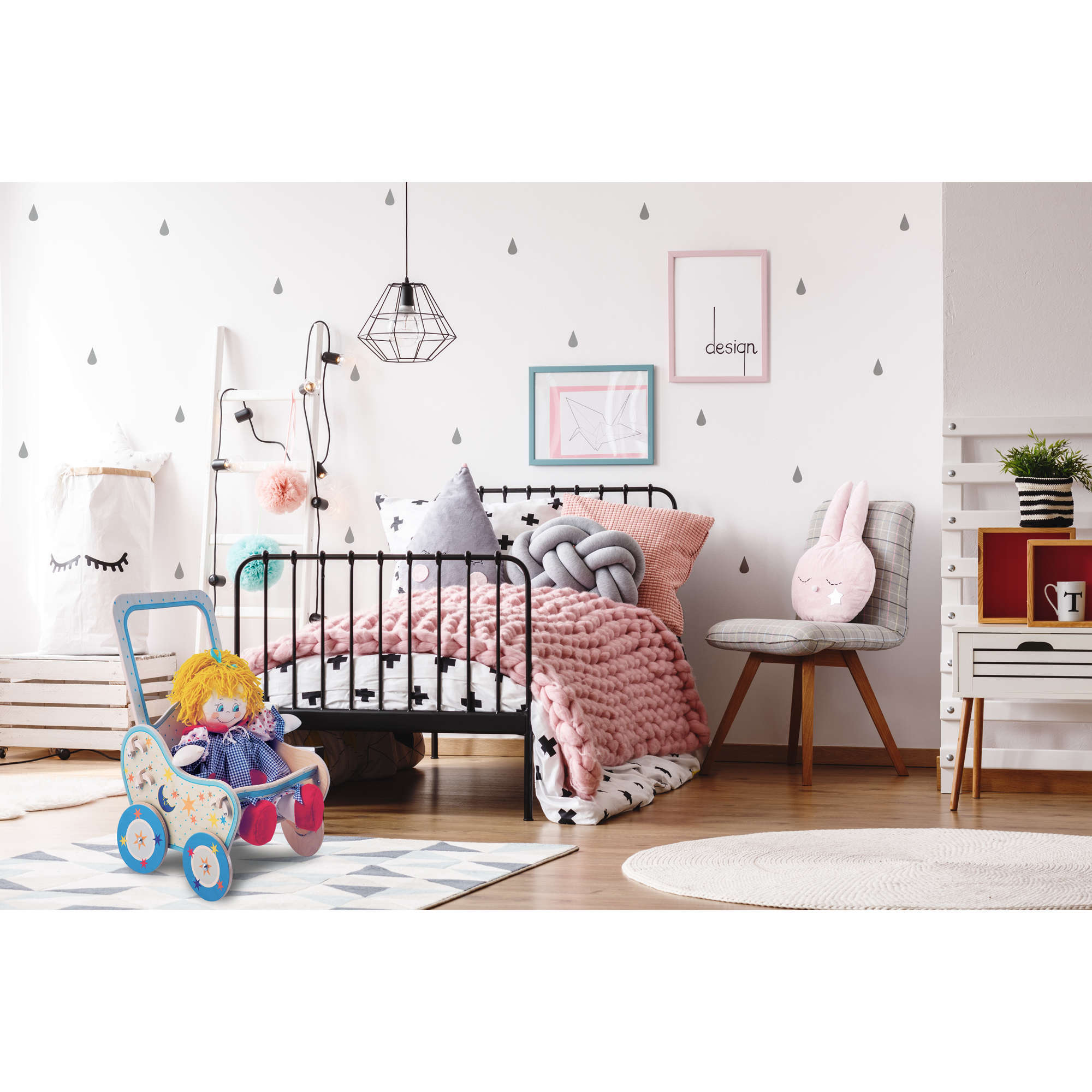 Passeggino in legno per bambole "Luna"- gioco simbolico, di finzione- Dida Passeggino in legno per bambole "Luna"- gioco simbolico, di finzione- Dida