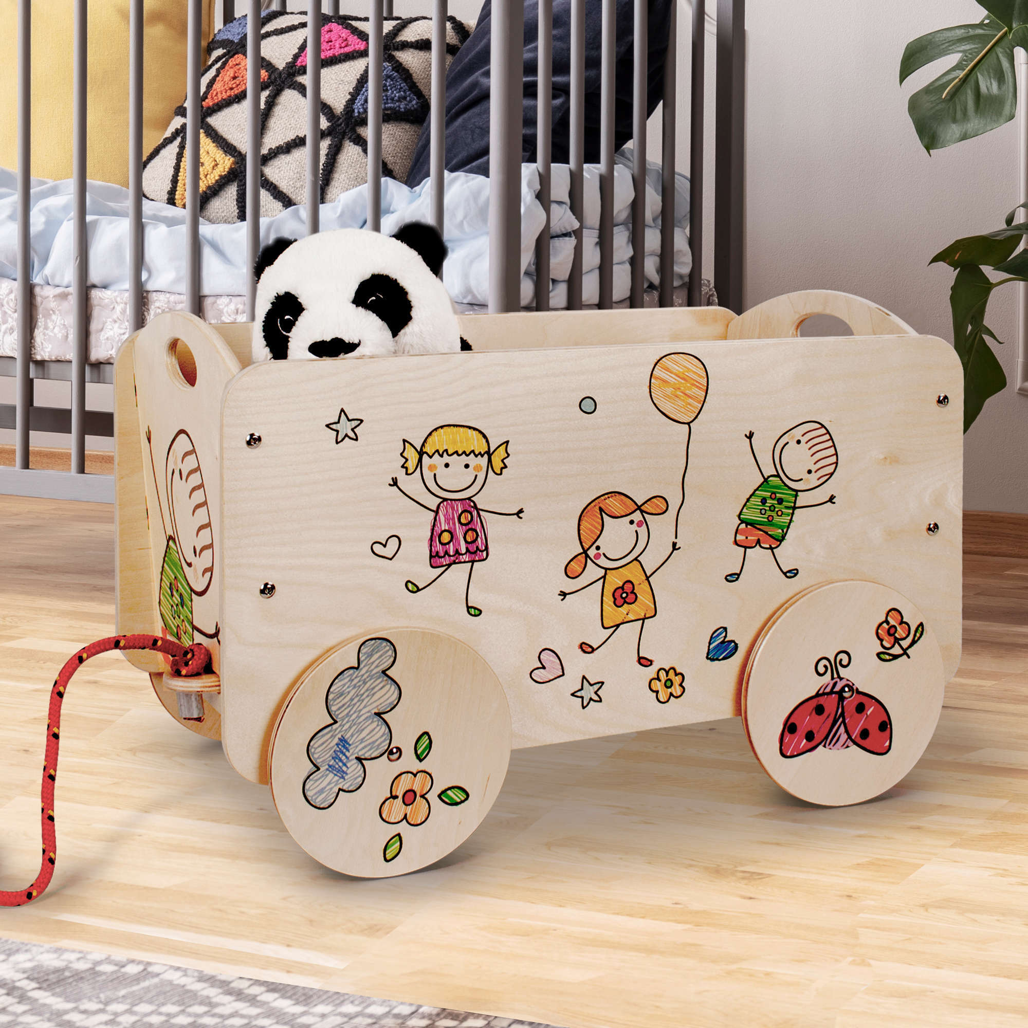 Carretto Trainabile per Bambini in Legno - Dida