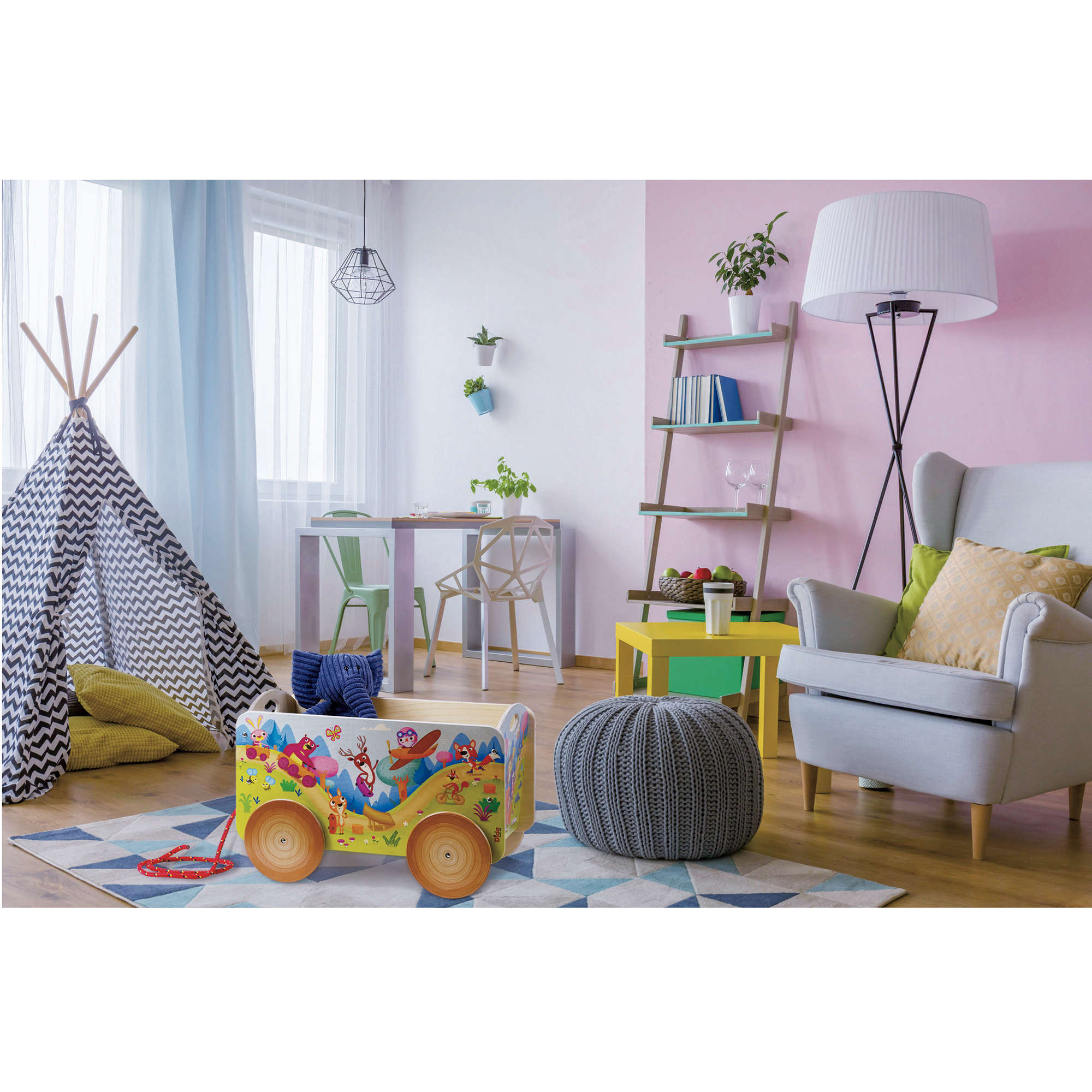Carretto per bambini in legno - Cameretta - Porta giochi per bambini - Dida Carretto per bambini in legno - Cameretta - Porta giochi per bambini - Dida