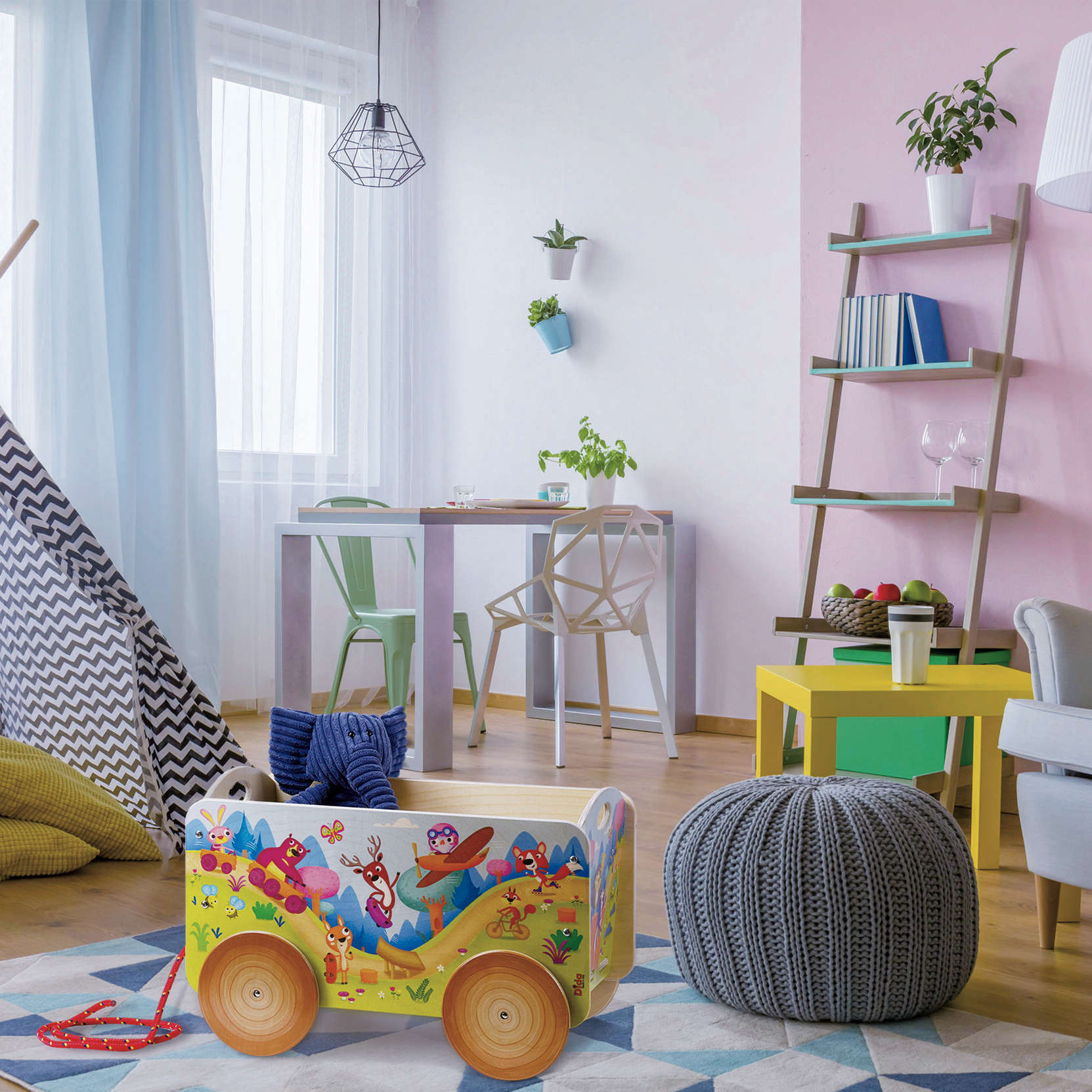 Carretto per bambini in legno - Cameretta - Porta giochi per bambini - Dida Carretto per bambini in legno - Cameretta - Porta giochi per bambini - Dida
