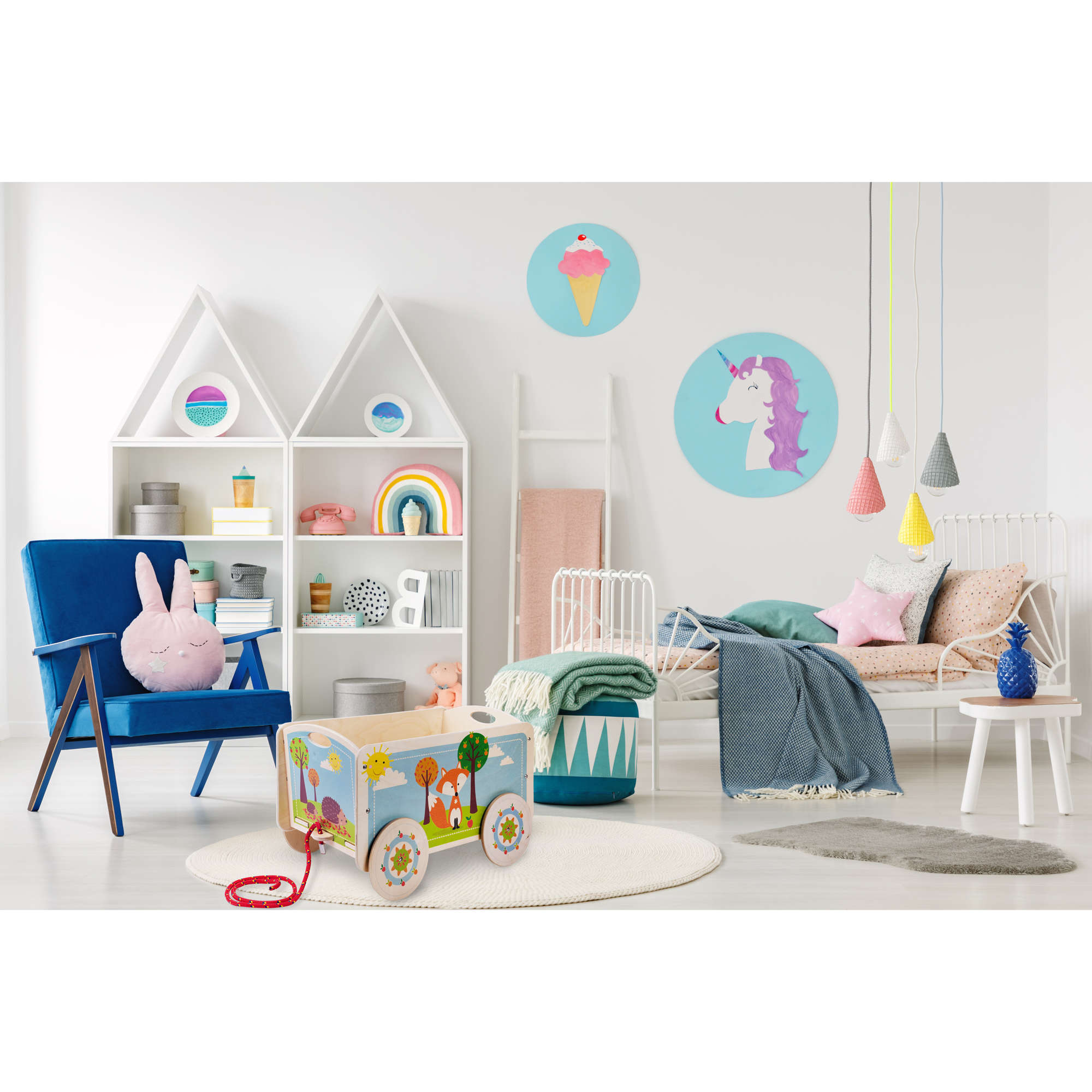 Carrello per bambini, portagiochi carretto contenitore per la cameretta-Dida Carrello per bambini, portagiochi carretto contenitore per la cameretta-Dida