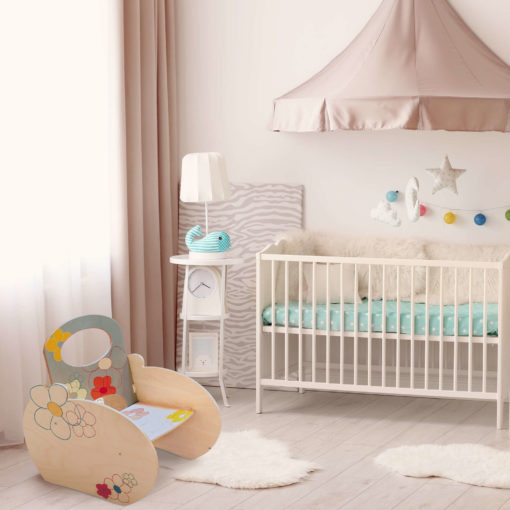 Poltroncina per bambino con decori floreali, in cameretta e all'asilo - Dida