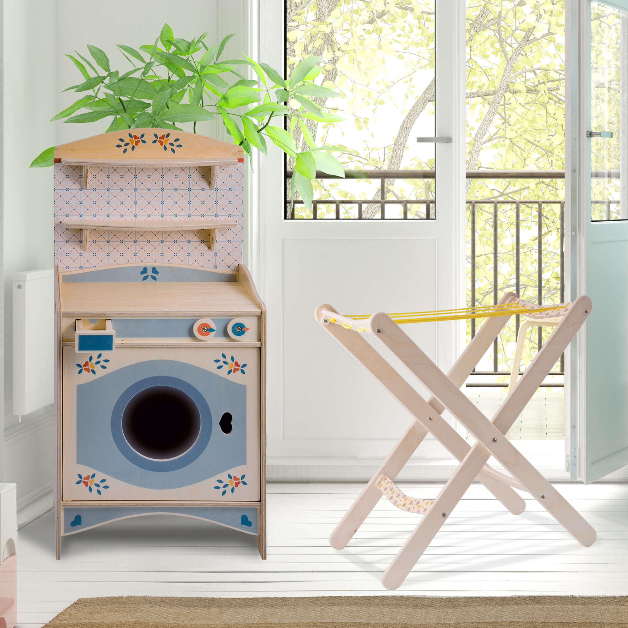 Giochi-di-imitazione-Lavatrice-Stendino-1