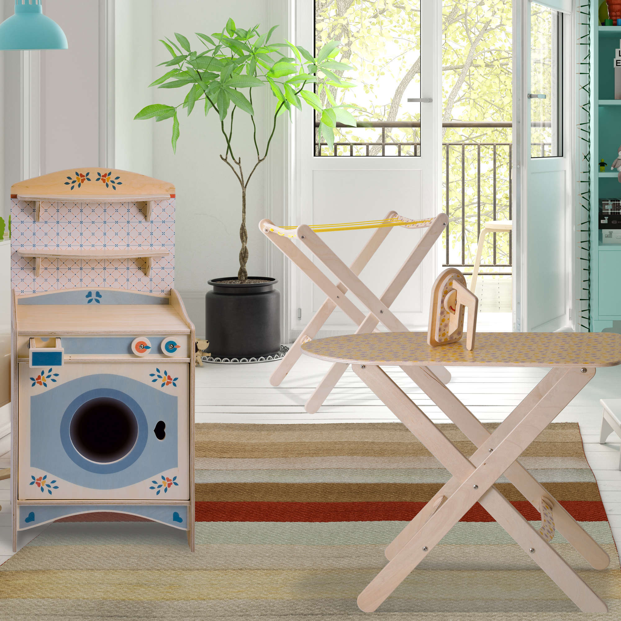 Giochi-di-imitazione-Lavatrice-Stendino-Asse-da-stiro-2