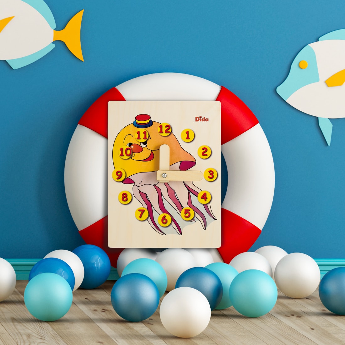 Orologio didattico Medusa per insegnare a leggere le ore -Montessori-Dida Orologio didattico Medusa per insegnare a leggere le ore -Montessori-Dida