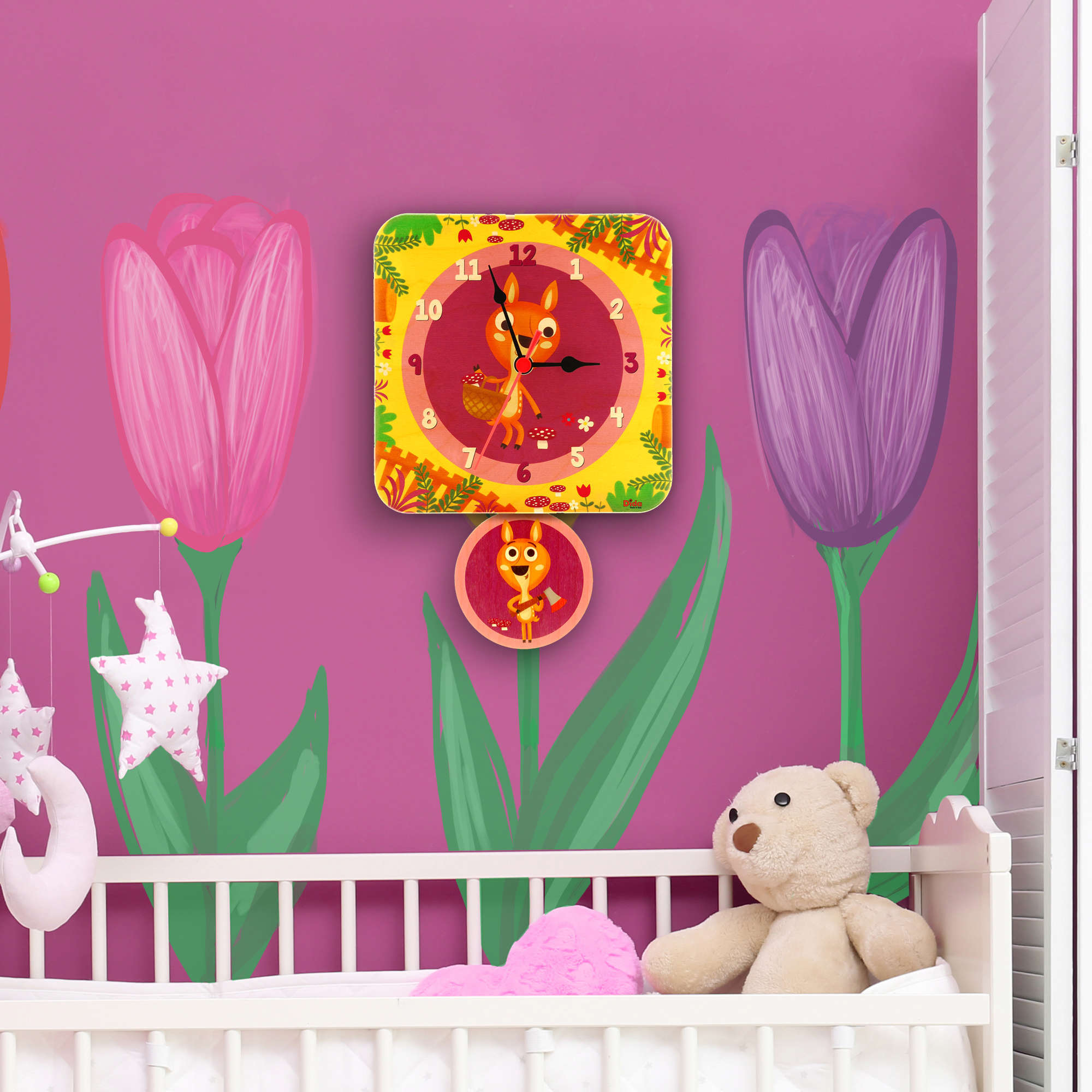 orologio pendolo cerbiatti