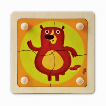 Puzzle Orso - incastri e puzzle legno tessere con pomelli per bambini -Dida