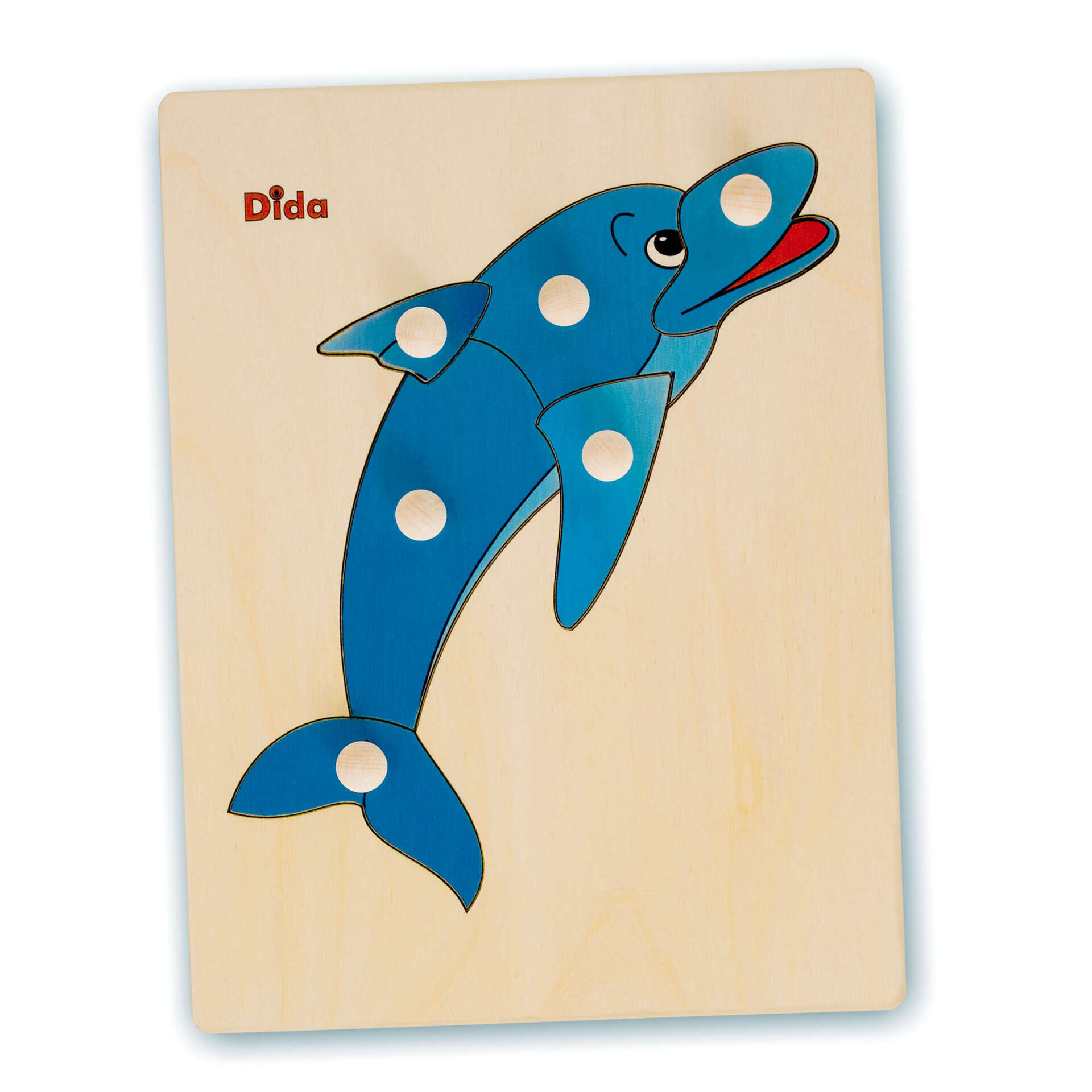 HABA 304589 Puzzle In Legno Animali Colorati, 5 Pezzi Con Bottoni, Giochi Educativi Per Bambini 12+ Mesi