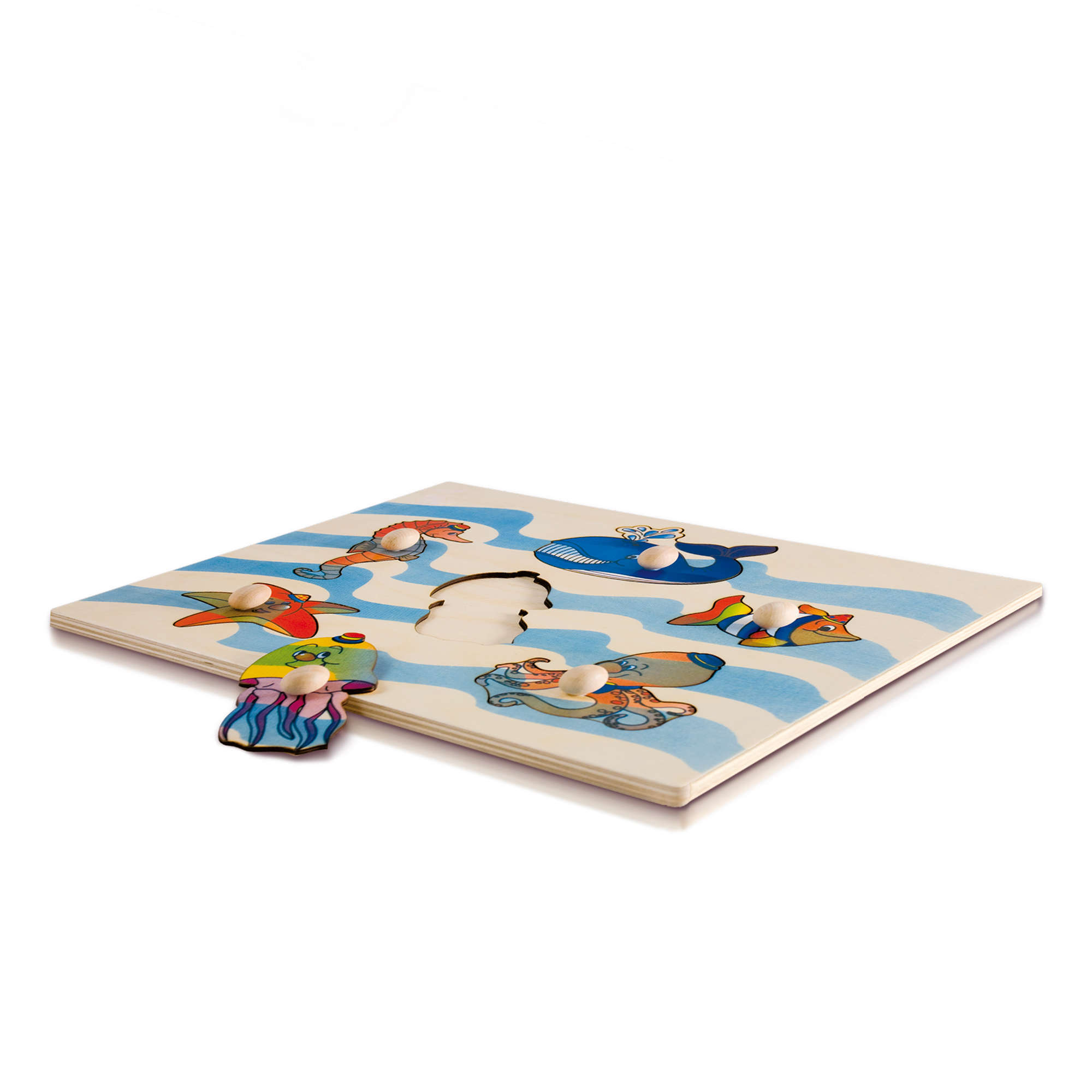 Puzzle incastri animali marini, figure intere in postazioni singole - Dida Puzzle incastri animali marini, figure intere in postazioni singole - Dida