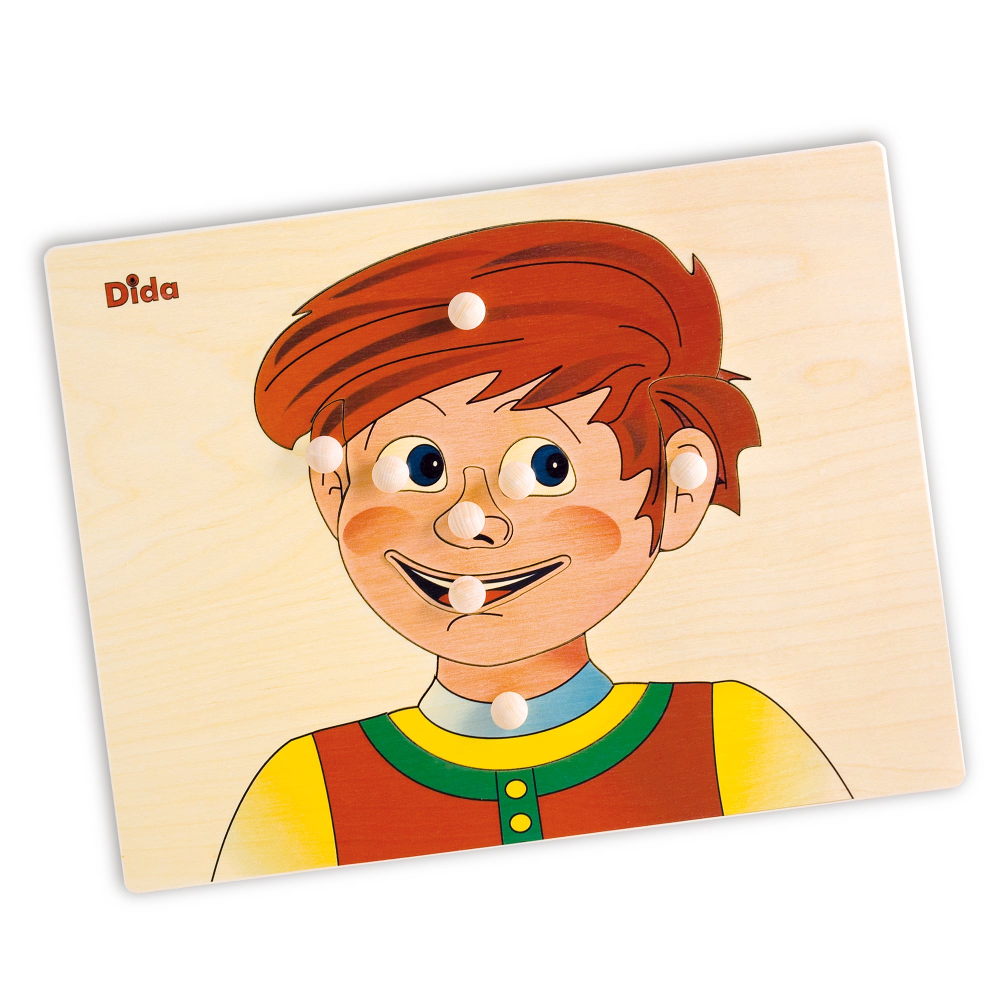 Schema corporeo viso bimbo - puzzle di legno sul corpo umano - Dida Schema corporeo viso bimbo - puzzle di legno sul corpo umano - Dida