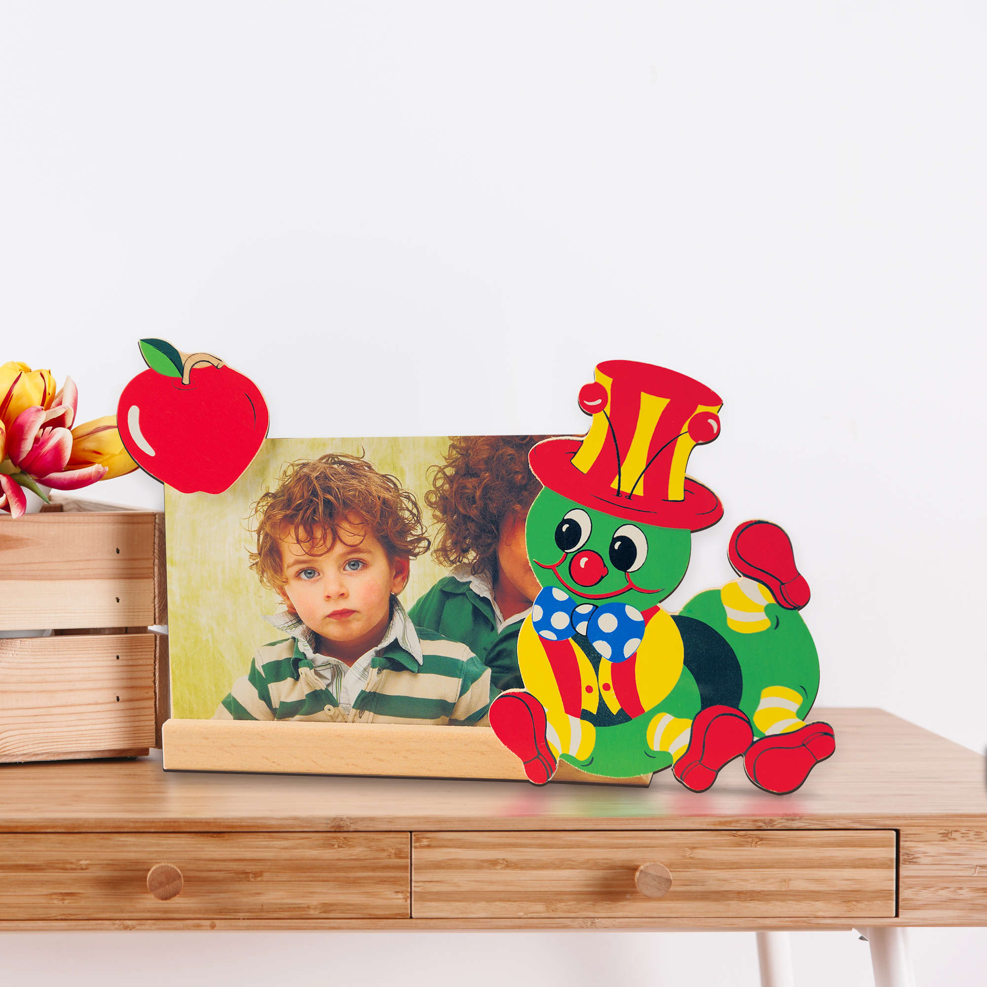 Portafoto in legno Bruco Mela - Dida portafoto bruco mela