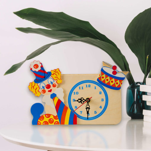 Orologio Clown - arredo da tavolo, design made in Italy e natura - Dida