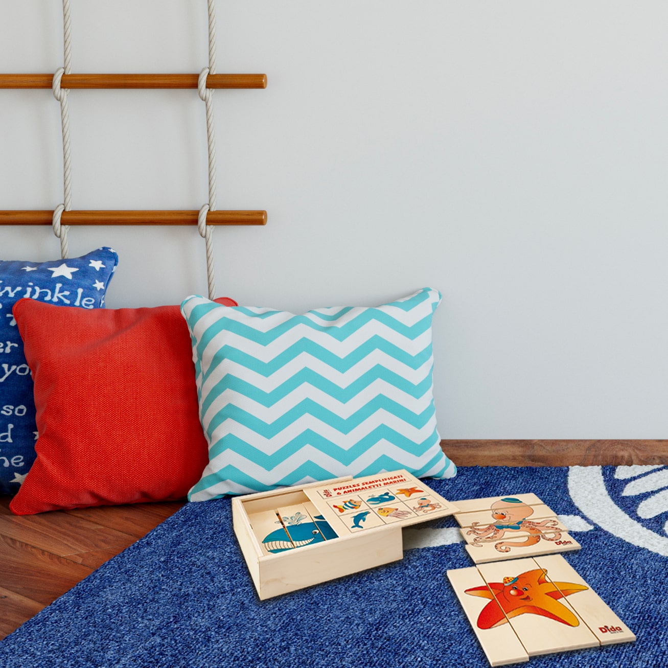 Puzzle semplice per bambini -animali marini -puzzle facili per i piccoli -Dida puzzle semplificato animali marini