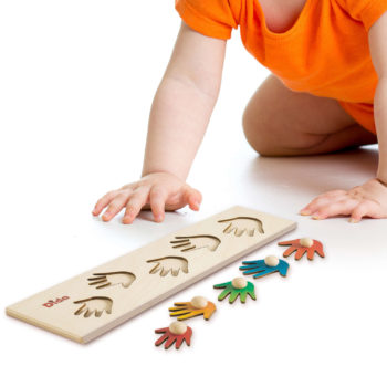 Seriazione Mani - puzzle di legno - metodo Montessori - Dida