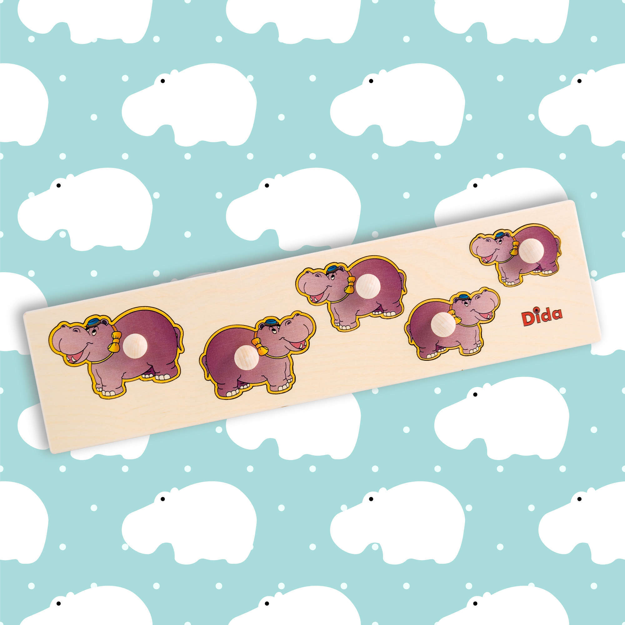 Seriazione Ippopotamo puzzle, esercizio didattico metodo Montessori-Dida Seriazione Ippopotamo puzzle, esercizio didattico metodo Montessori-Dida