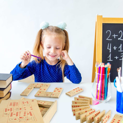 Domino Numeri e Quantità gioco da tavolo e di società per tutte le età-Dida