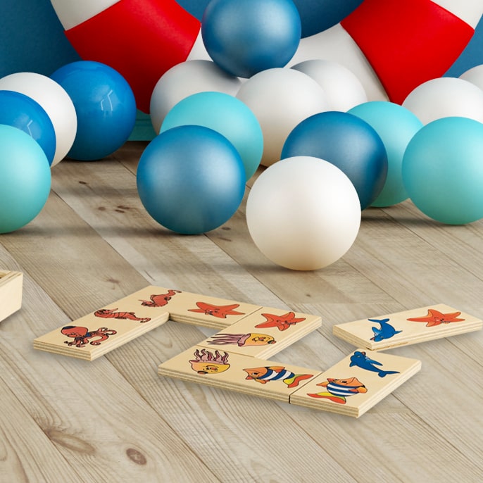 Domino animali marini gioco da tavolo per grandi e piccini-28 tessere -Dida Domino animali marini gioco da tavolo per grandi e piccini-28 tessere -Dida