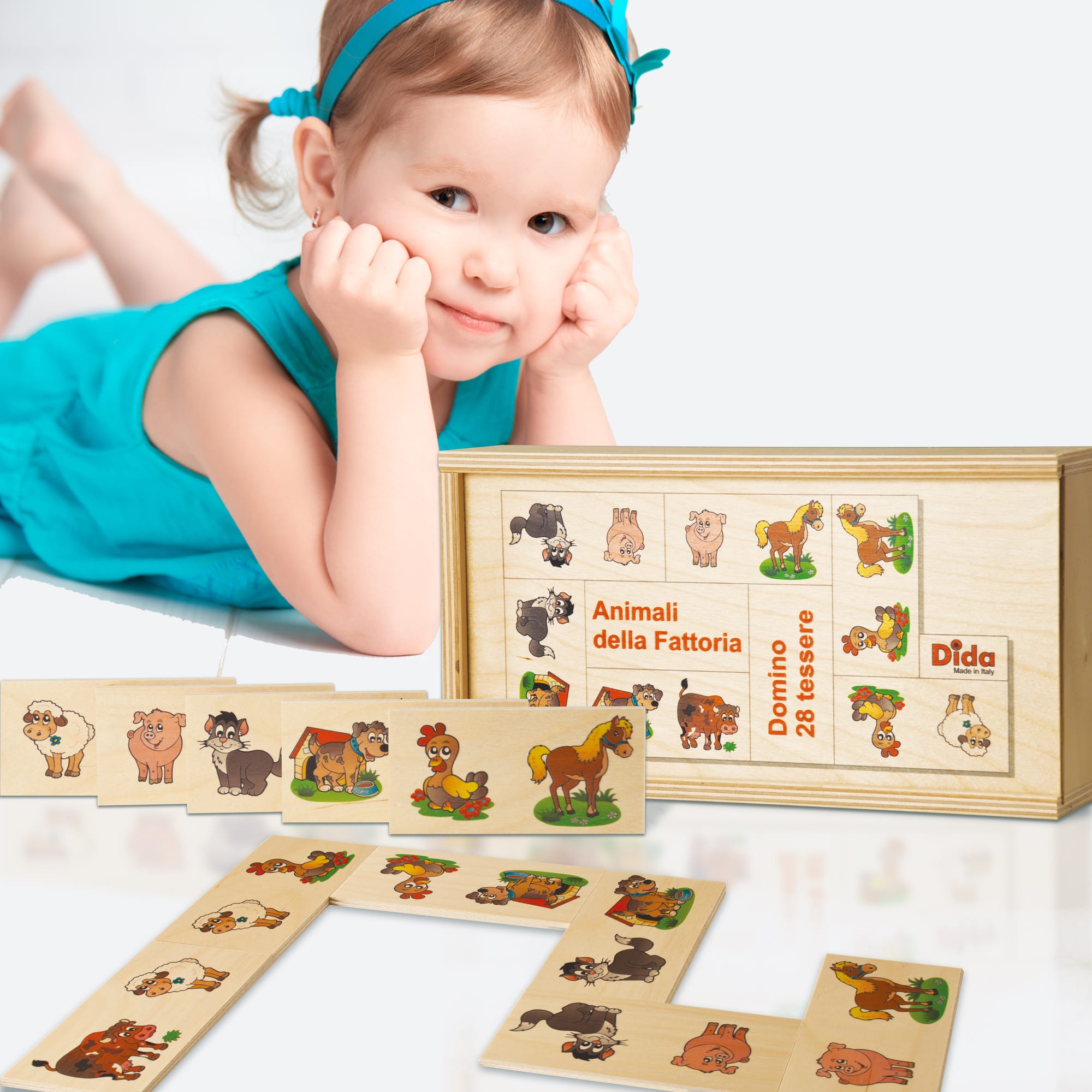 Domino Fattoria -gioco da tavolo con gli animali più amati dai bambini-Dida Domino Fattoria -gioco da tavolo con gli animali più amati dai bambini-Dida