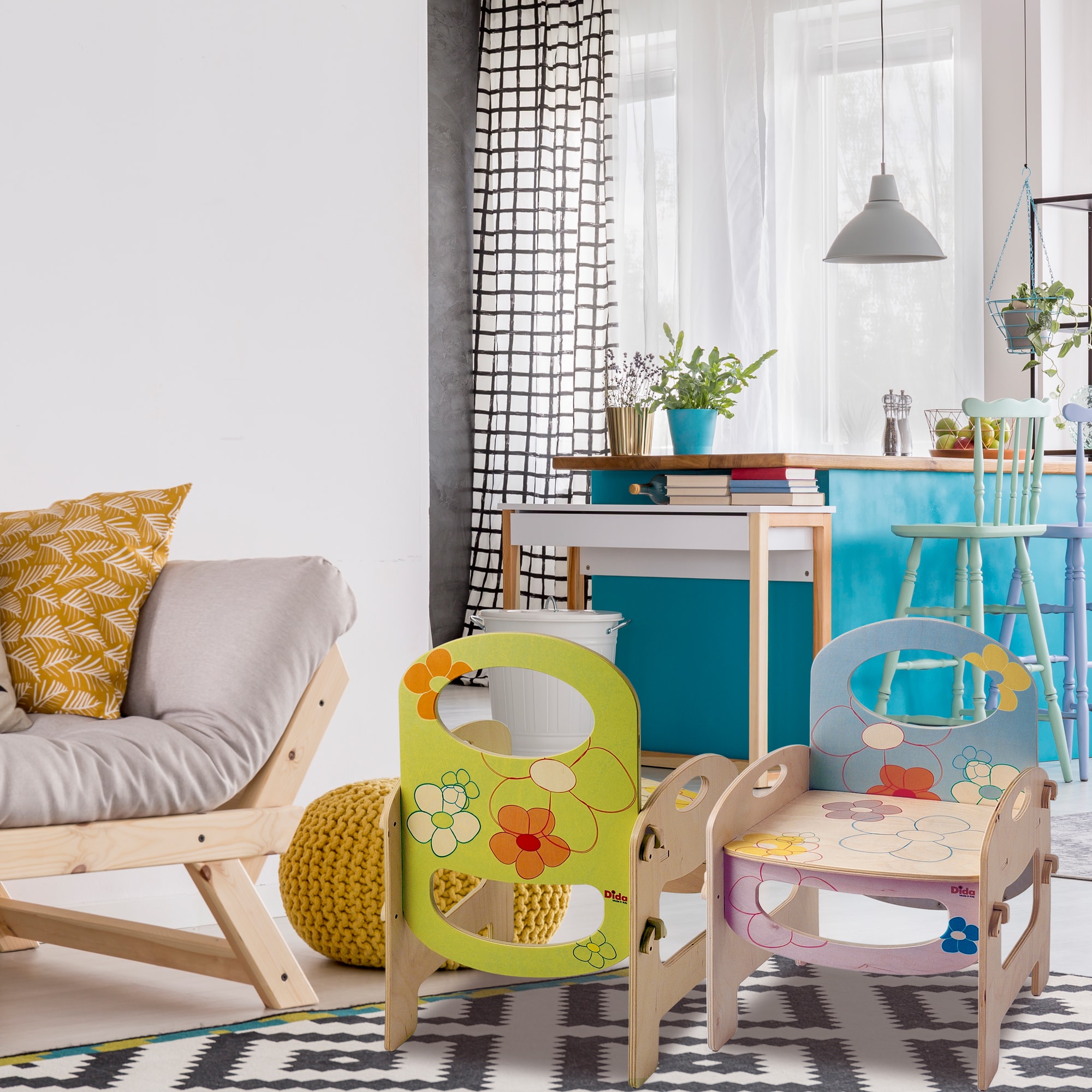 Sedia in legno Fiore per bambini arreda la cameretta, ma anche asili e scuole - Dida Sedia in legno Fiore per bambini arreda la cameretta, ma anche asili e scuole - Dida