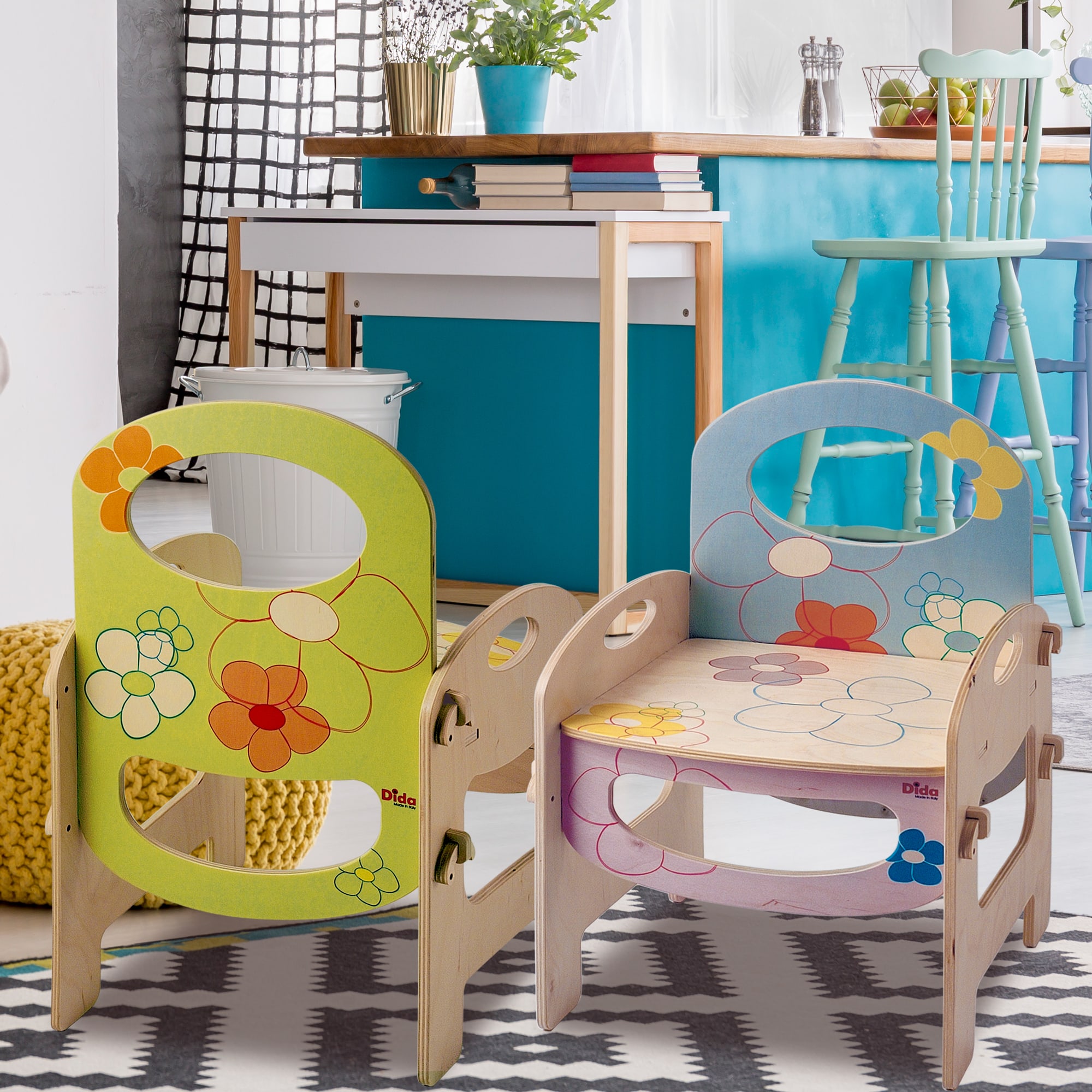 Sedia in legno Fiore per bambini arreda la cameretta, ma anche asili e scuole - Dida Sedia in legno Fiore per bambini arreda la cameretta, ma anche asili e scuole - Dida