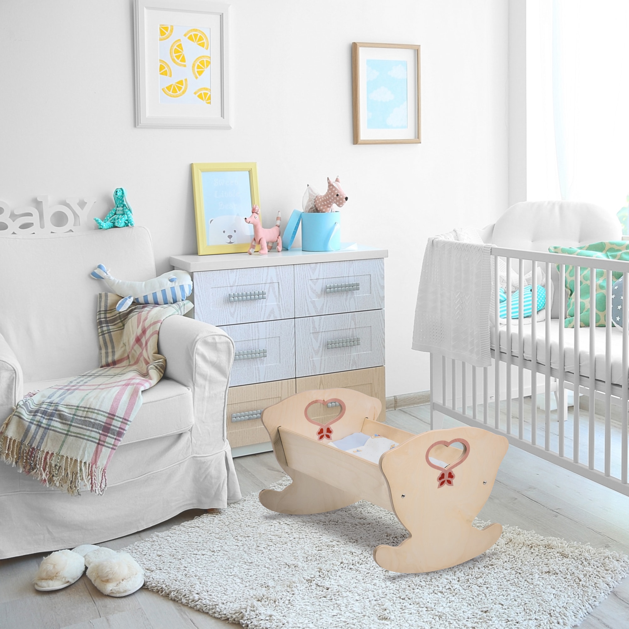 Culla in legno per bambole Natura è un gioco di imitazione per bimbi - Dida Culla in legno per bambole Natura è un gioco di imitazione per bimbi - Dida