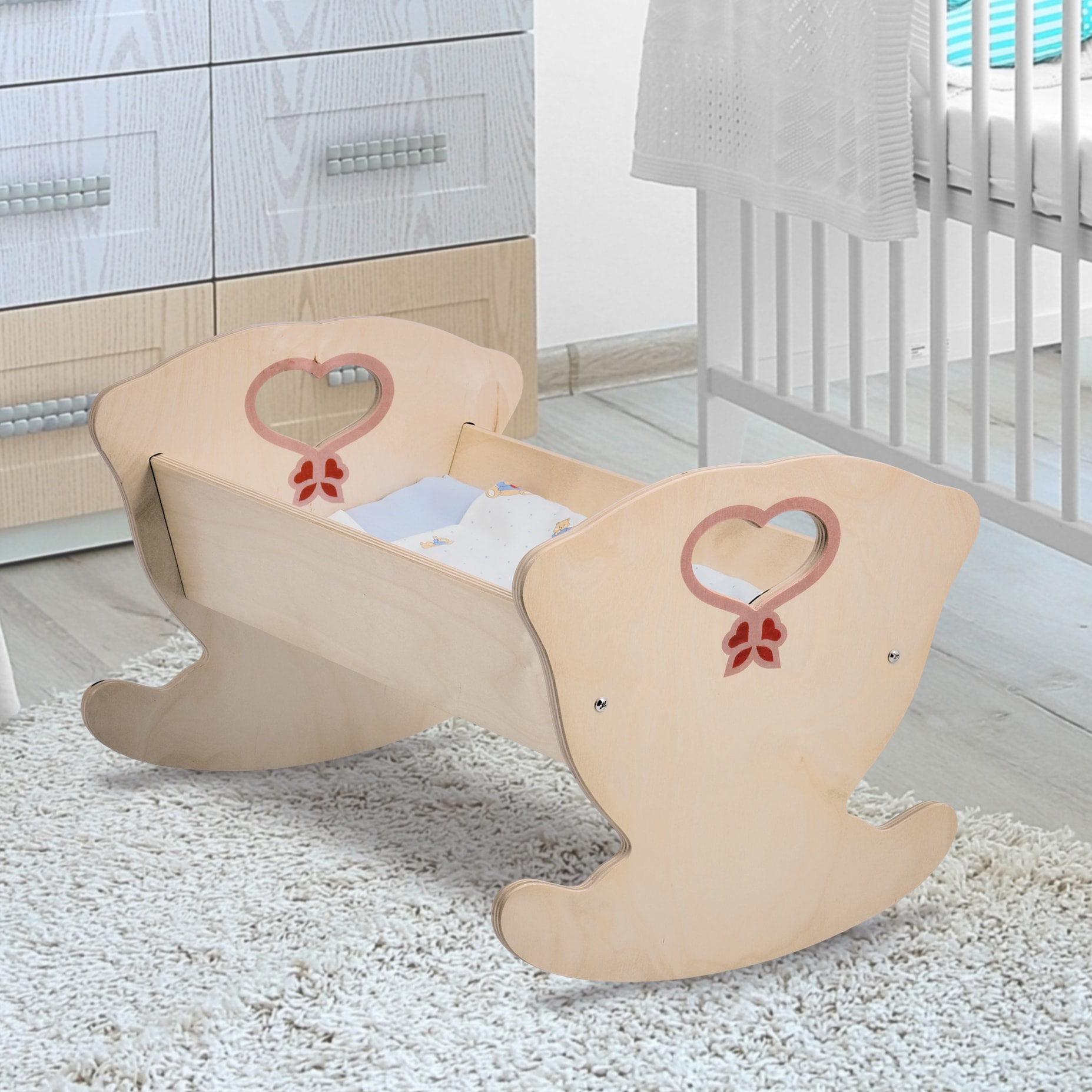 Culla in legno per bambole Natura è un gioco di imitazione per bimbi - Dida Culla in legno per bambole Natura è un gioco di imitazione per bimbi - Dida