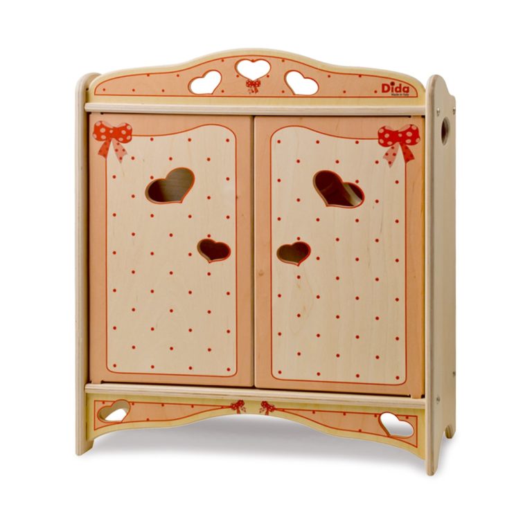 Mini Armadio Porta Abiti Per Bambole Rosa - 15,7x15,6x3,8 Cm Con 7 Cubi E 10 Grucce, Organizer Per Vestiti E Accessori - 3