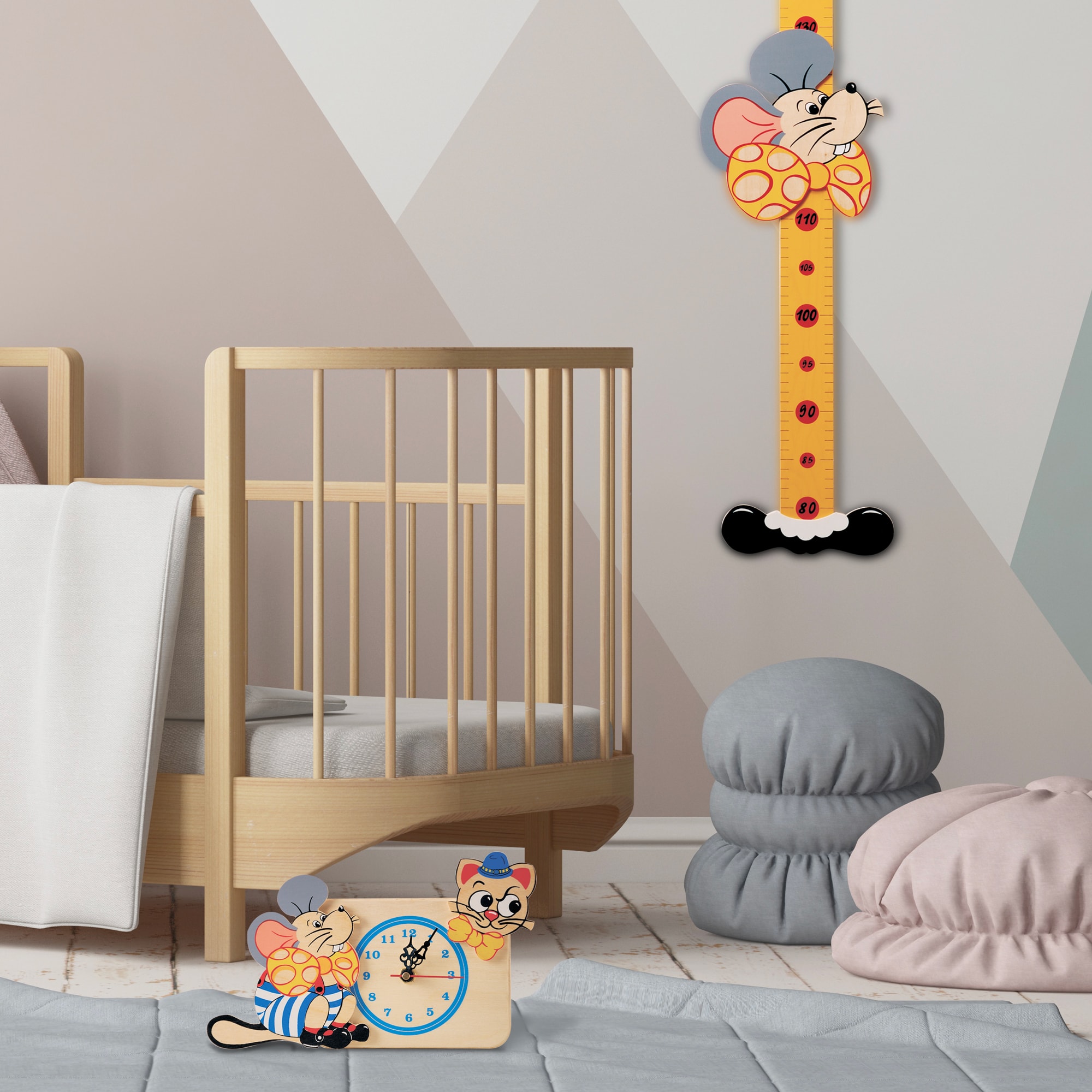 OROLOGIO DA TAVOLO IN LEGNO CON TOPO GATTO - DIDA OROLOGIO DA TAVOLO IN LEGNO CON TOPO GATTO - DIDA